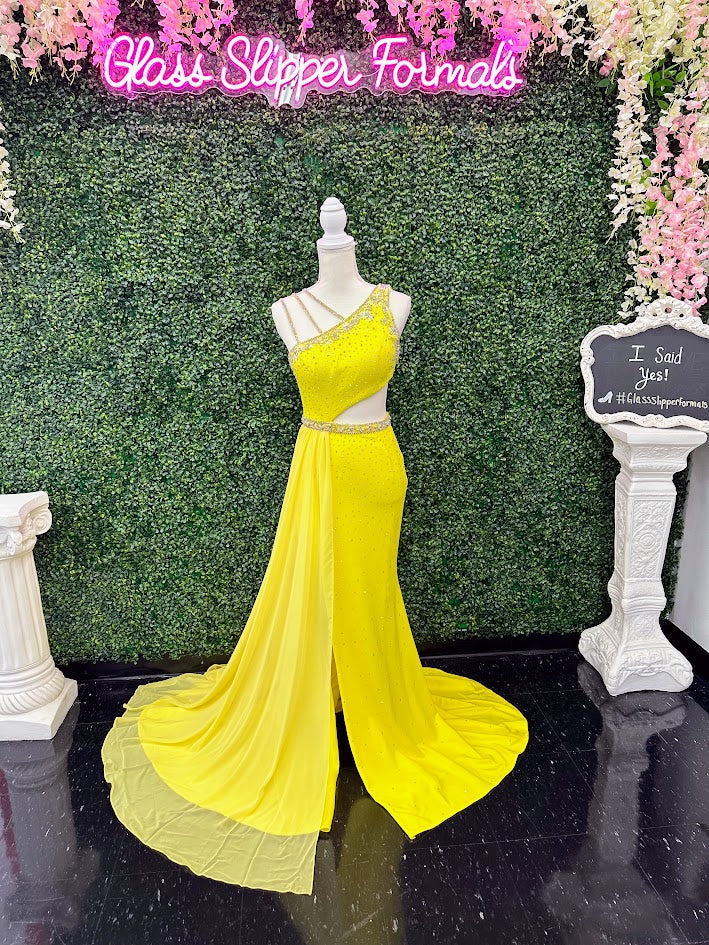 Lace Bridesmaid Dresses Canary Yellow