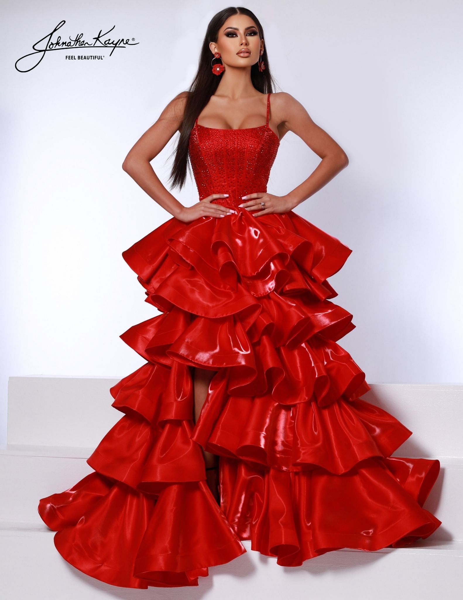 Fire red prom on sale dress