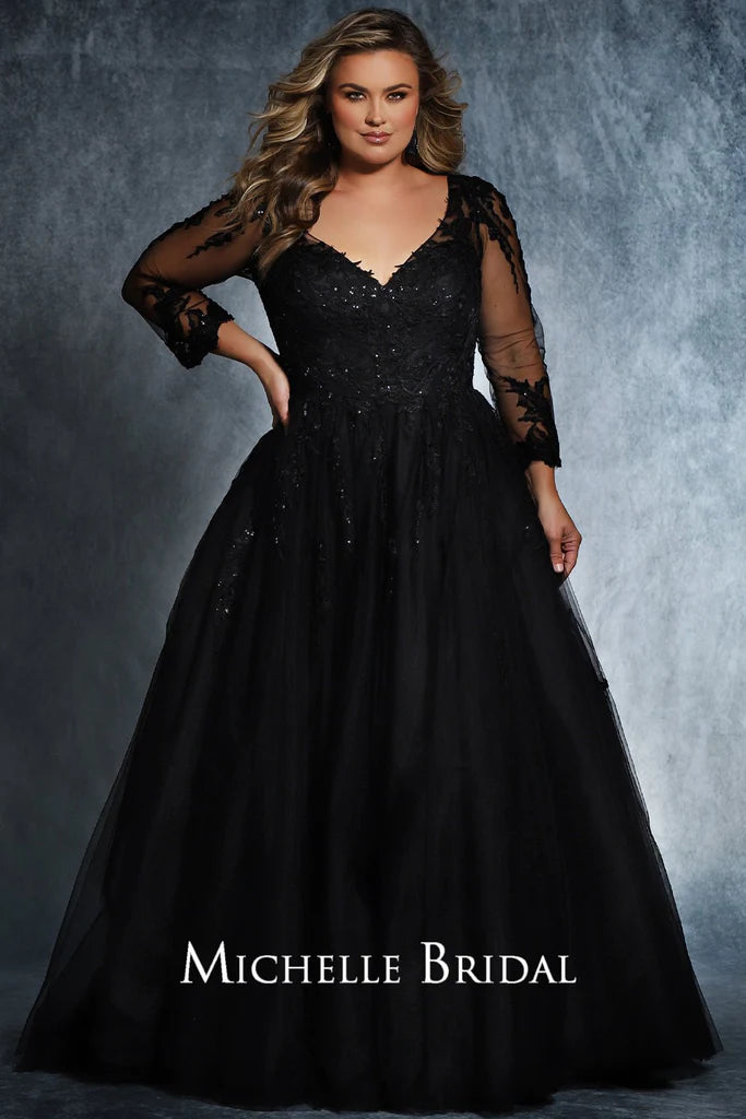 black bridesmaid dresses with sleeves plus size