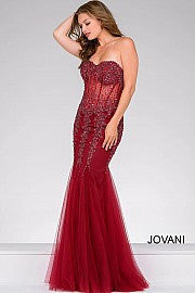 Jovani 5908 Sheer Corset Mermaid Prom Dress Pageant Sexy
