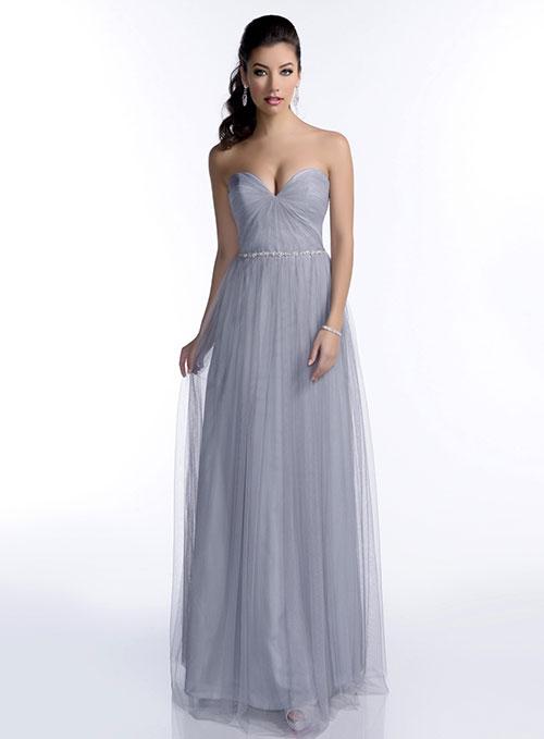 Off-the-shoulder Bow Satin Corset Bridesmaid Dress With Fit And Flare Skirt  In Cashmere Gray