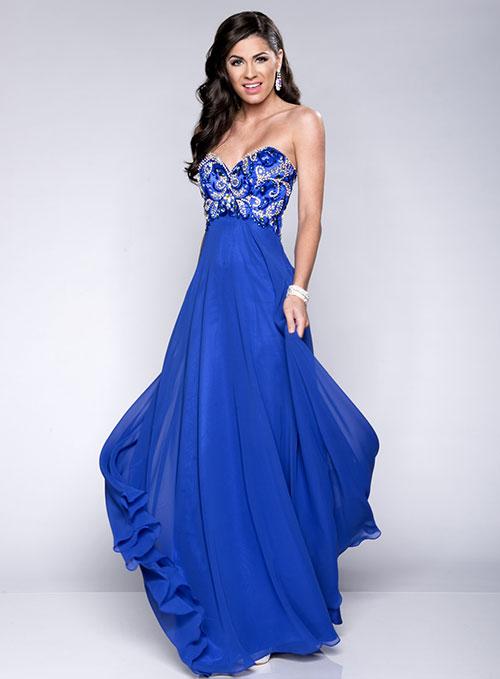 Flowy Strapless Prom Dress