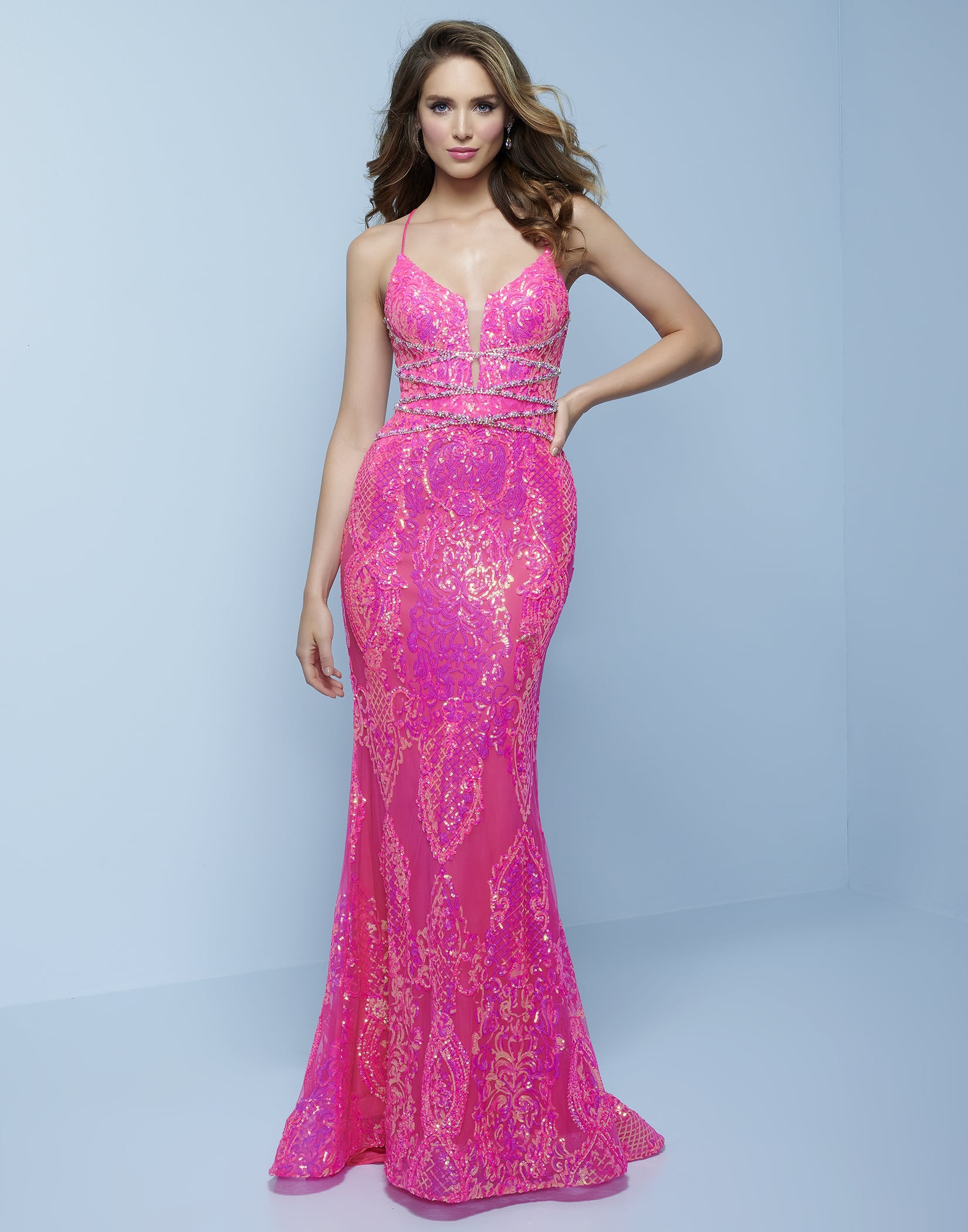Iridescent Prom Dress Light Pink Dress Light Pink Sparkly Dress