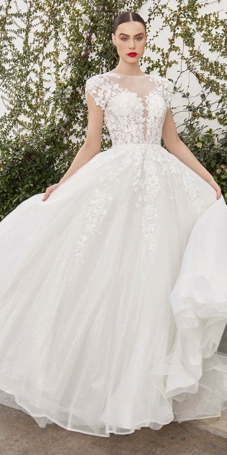 Floral Lace Ballgown Wedding Dress