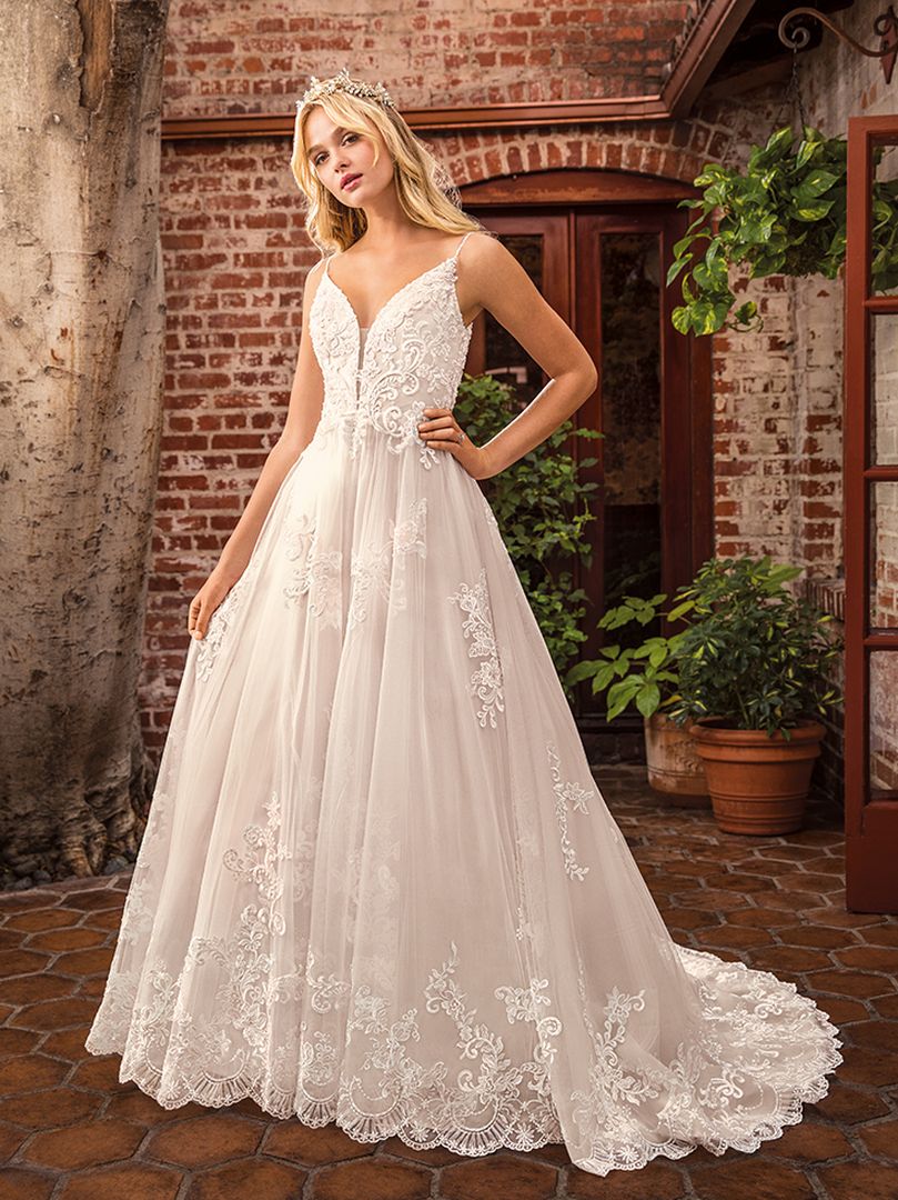 Casablanca Beloved BL286 Delilah Size 12 Lace A Line Wedding Dress Bri –  Glass Slipper Formals