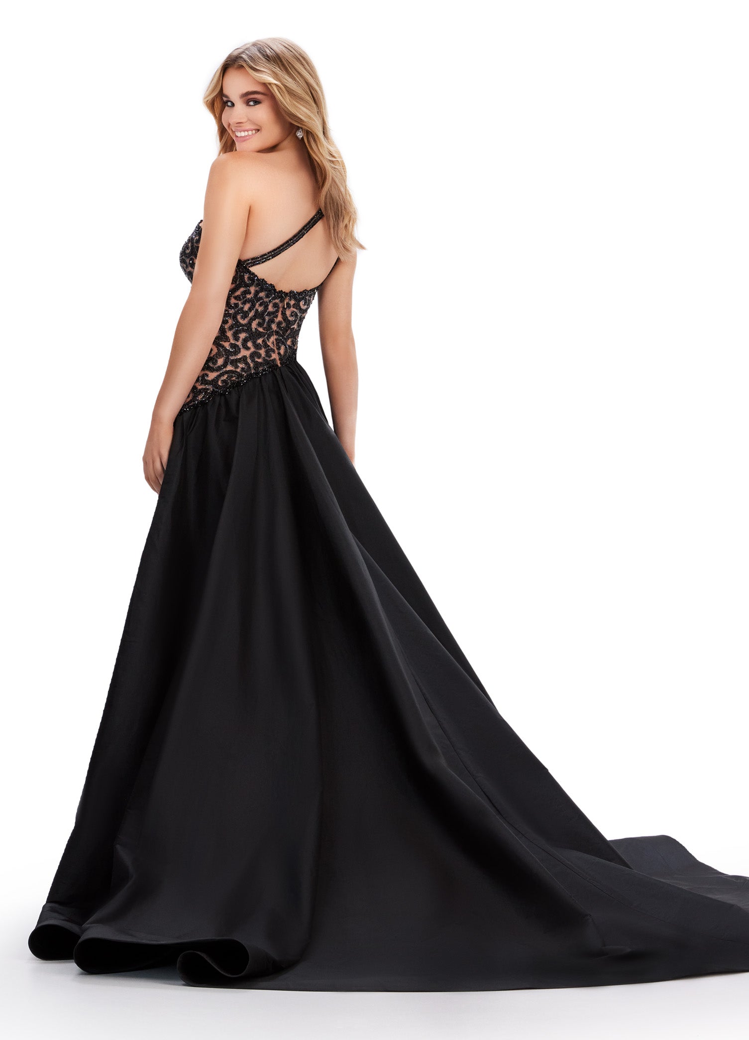 Ashley Lauren 11458 Long Prom Dress Fully Beaded Strapless Gown