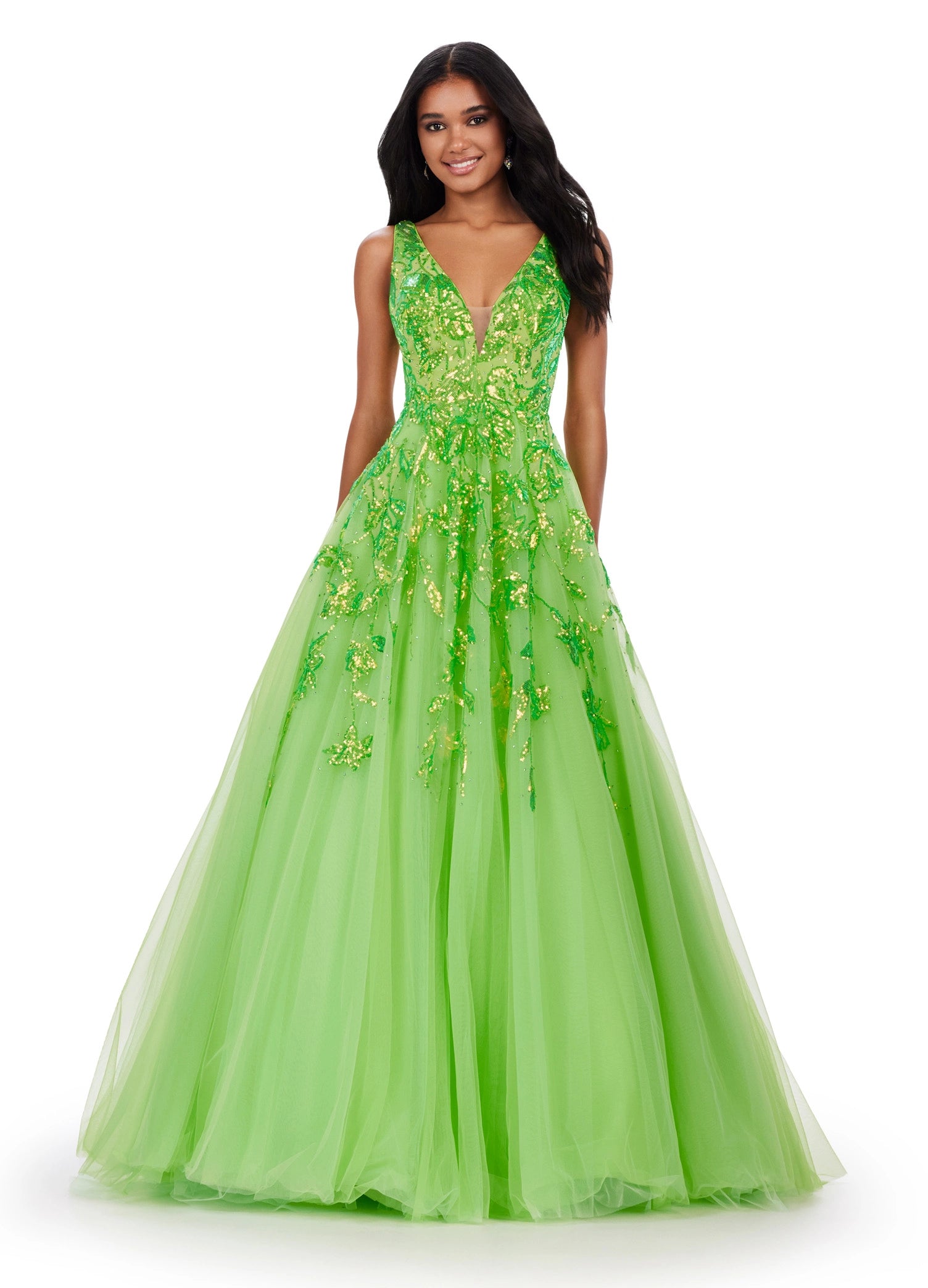 Lime Green Taffeta Dress