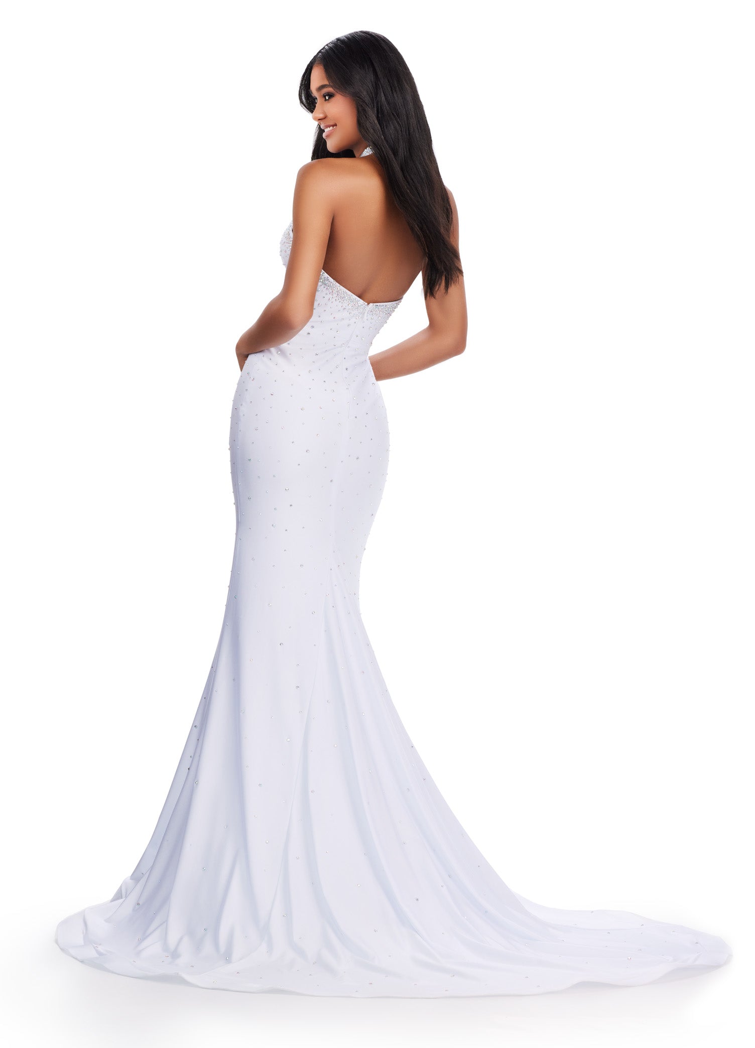 Ashley Lauren 11578 Long Prom Dress Mermaid Jersey Cut Outs Press On S –  Glass Slipper Formals