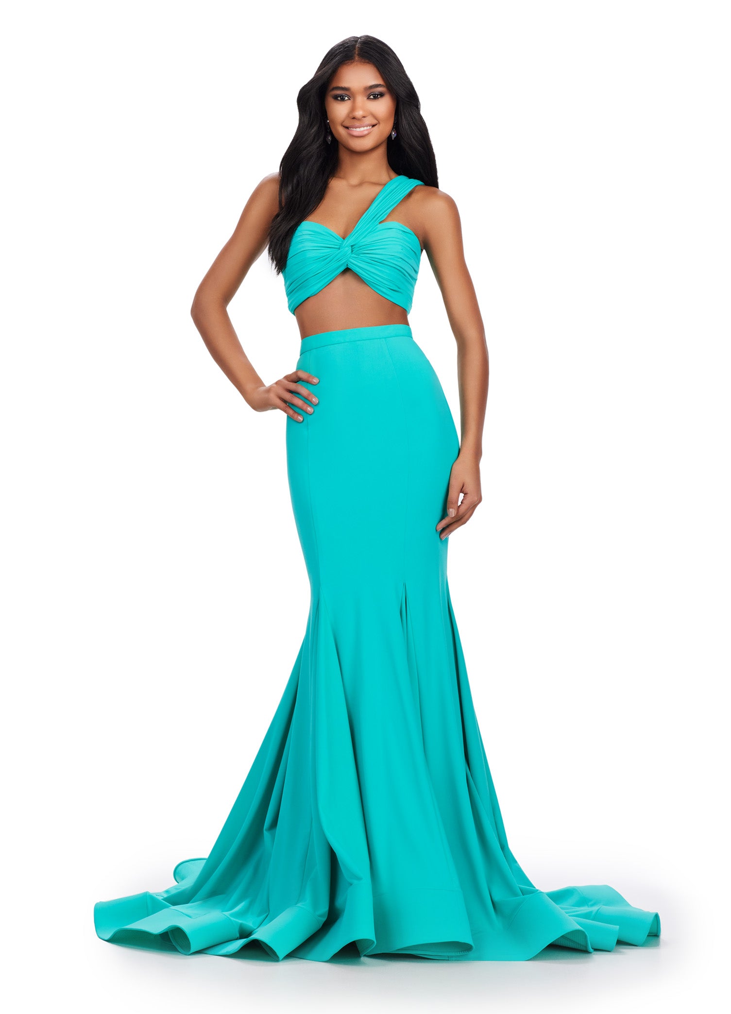 Ashley Lauren 11646 Long Prom Dress Mermaid Two Piece Scuba Dress