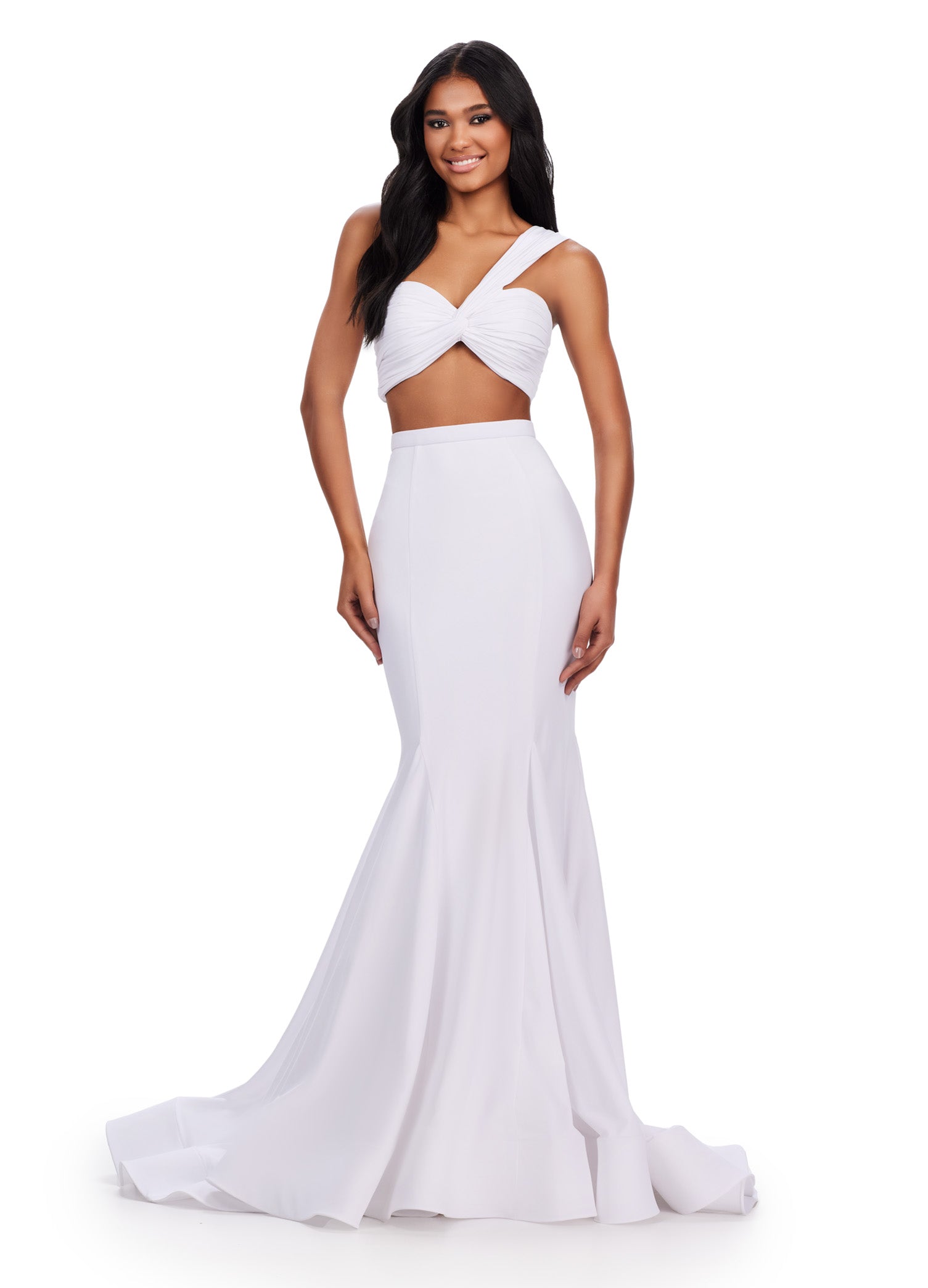 White two piece prom sales dress