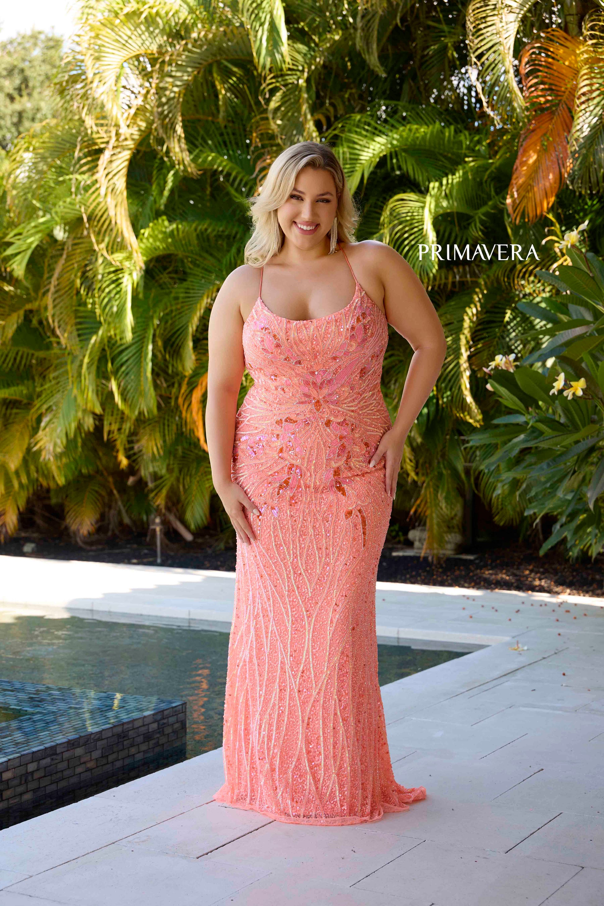 Elevate your formalwear with the Primavera 14072 Plus Size Sequin Beaded Prom Dress. This elegant gown features a figure-flattering corset back and intricate sequin beading, perfect for a pageant or special occasion. Don't settle for ordinary, shine in this stunning dress.

Sizes: 14W-24W

Colors: Black, Coral, Crystal Blue