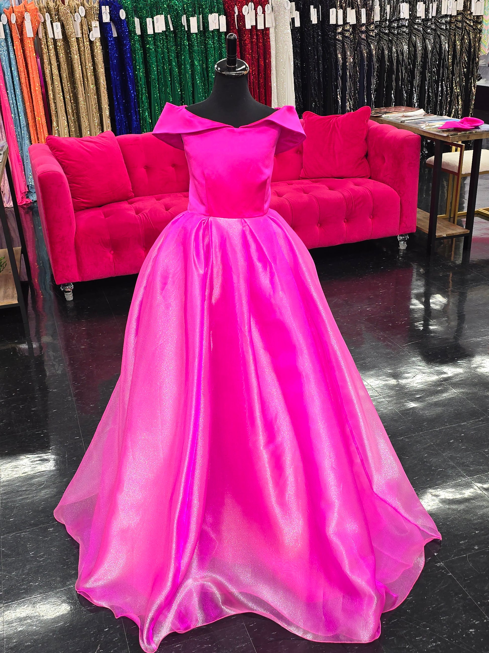 Look like a princess in Marc Defang 5059 Girls Long off the shoulder A line Ballgown. Its beautiful, full-length design will give your little girl an elegant and graceful look. The comfortable fabric and unique design guarantee a perfect fit for any occasion. For additional colors refer to swatches.&nbsp;