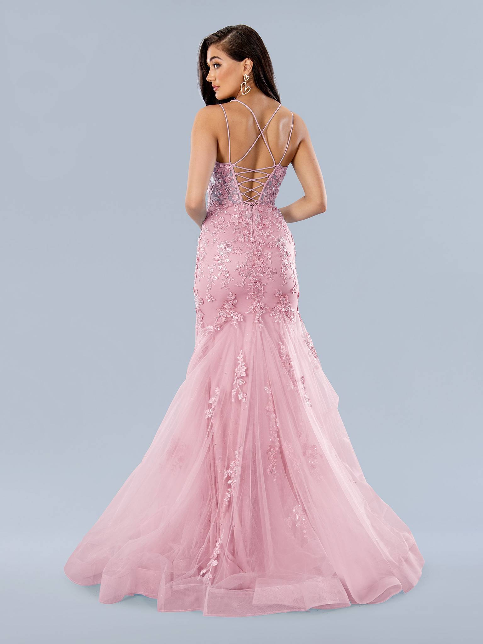 Llella Mermaid Hot Pink Beaded Corset Prom Dress Tight Formal Dresses –  LLELLA