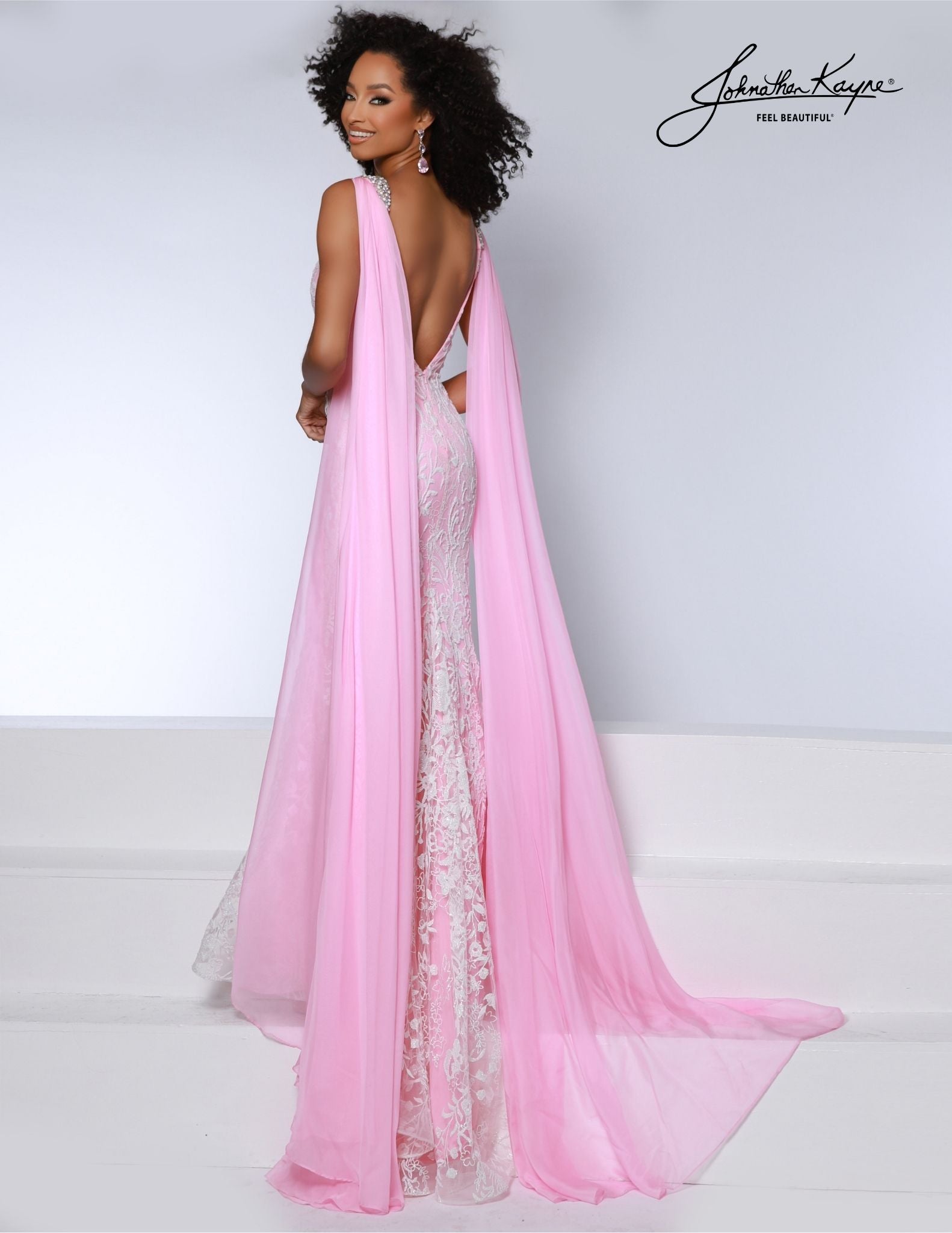Cassandra Stone Pink NWT Long Formal Dress Women’s Size 12 V-Neck Fit Flare  Bead