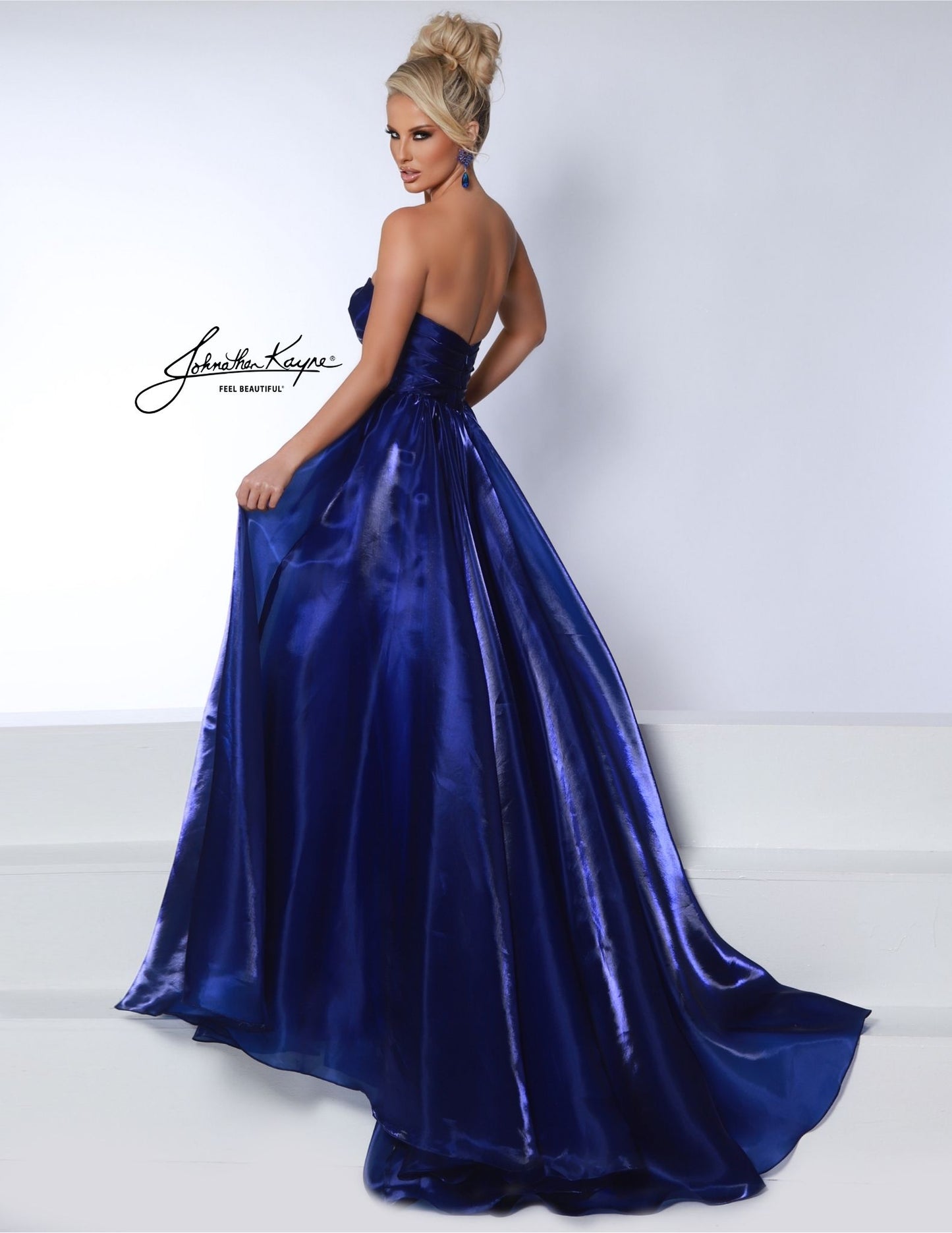 Johnathan Kayne 3102 Mirror Organza Prom Dress Ball Gown Strapless Princess Waist Evening Gown