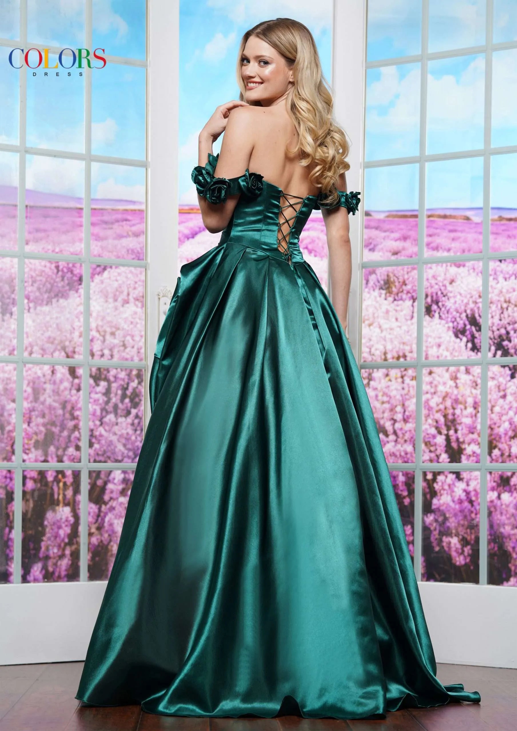 This Colors Dress 3521 Satin Ballgown Maxi Slit Prom Dress is perfect for any formal event. The off the shoulder design adds elegance, while the side slit allows for easy movement. With its high-quality satin material, this dress will make you look and feel like a true queen at your next evening affair.

Sizes: 0-20

Colors: Black, Red, Lilac, Deep Green