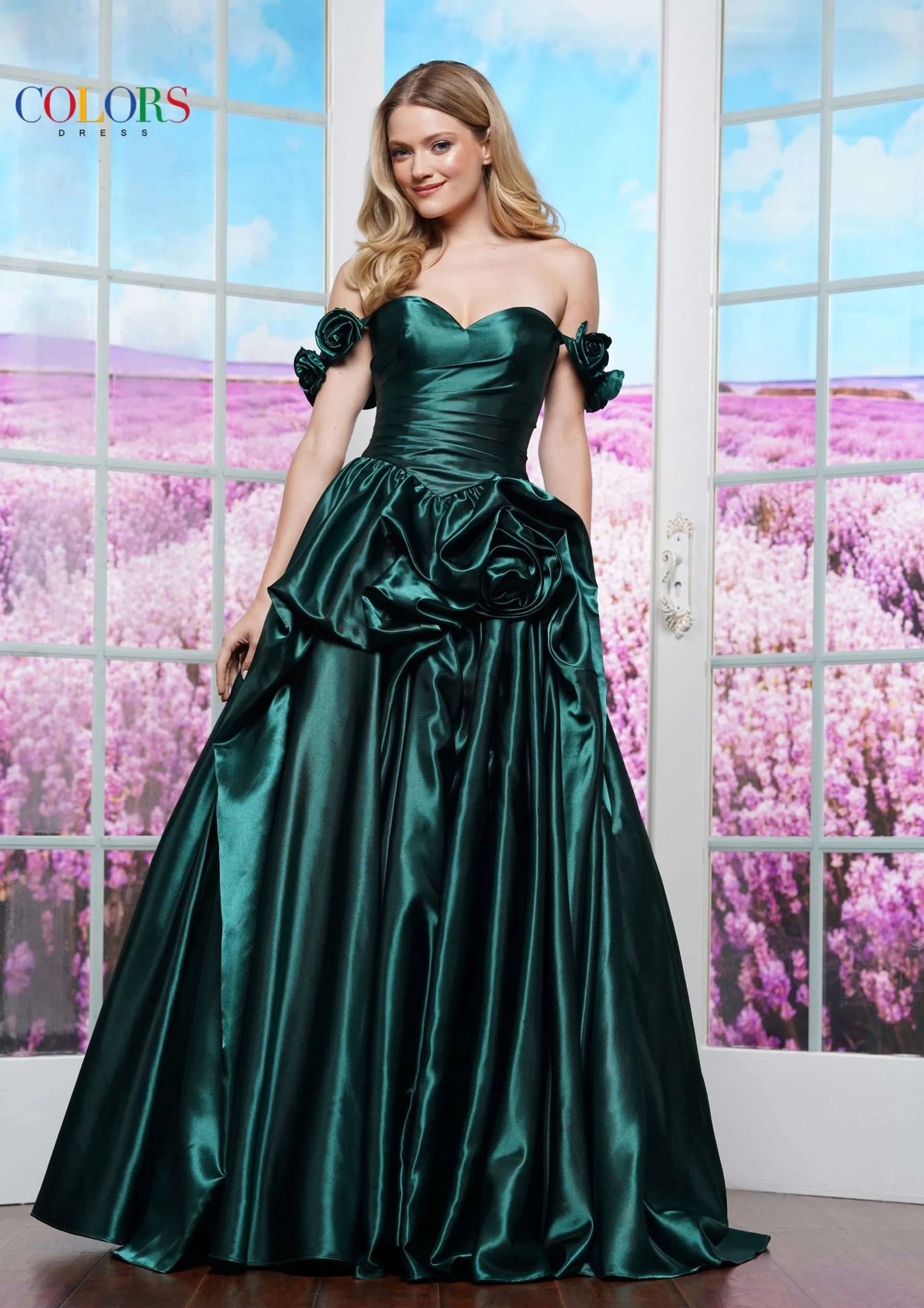 This Colors Dress 3521 Satin Ballgown Maxi Slit Prom Dress is perfect for any formal event. The off the shoulder design adds elegance, while the side slit allows for easy movement. With its high-quality satin material, this dress will make you look and feel like a true queen at your next evening affair.

Sizes: 0-20

Colors: Black, Red, Lilac, Deep Green