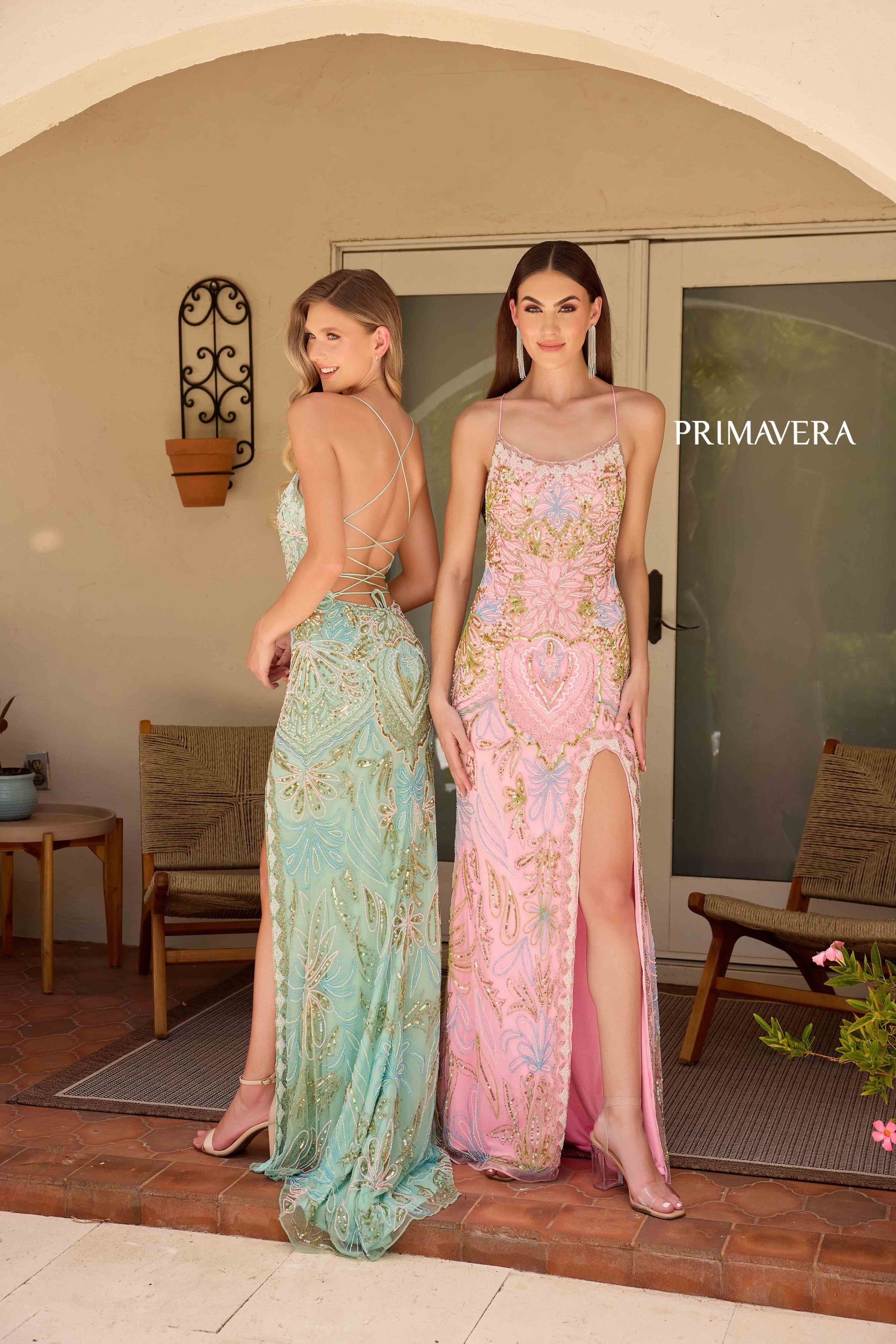 This Primavera Couture 4156 Long Prom Dress is the perfect choice for a sophisticated and glamorous look. With a fitted silhouette and scoop neck, this dress accentuates your curves while the sequin details add a touch of sparkle. The lace-up back and high slit provide a flattering and elegant touch, making it a must-have for formal occasions and pageant events.