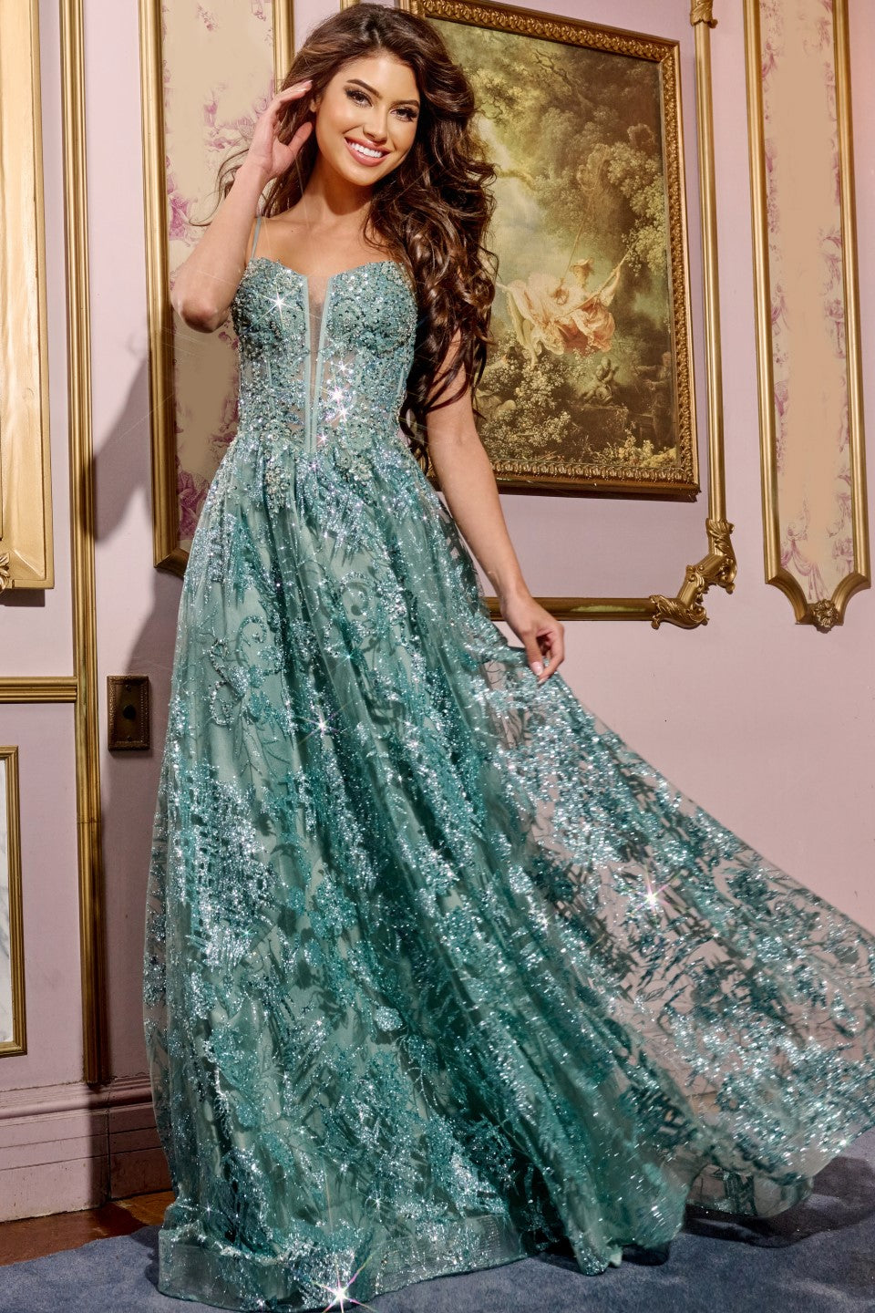 Jovani Glitter deals A-Line Gown