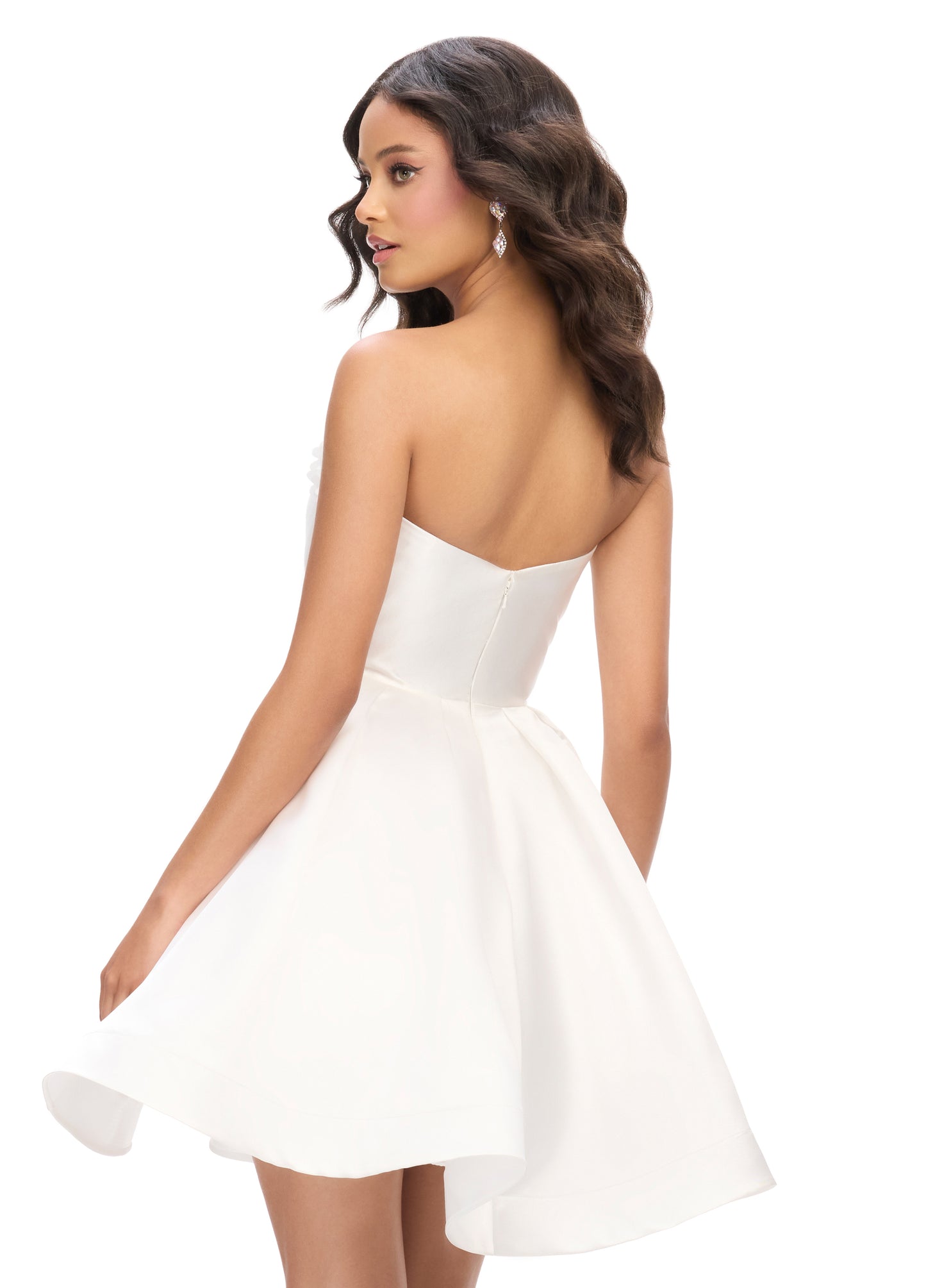 Ashley Lauren 4782 Sweetheart Neckline Cocktail Dress Flower Trimmed  Bodice A Line Short Skirt