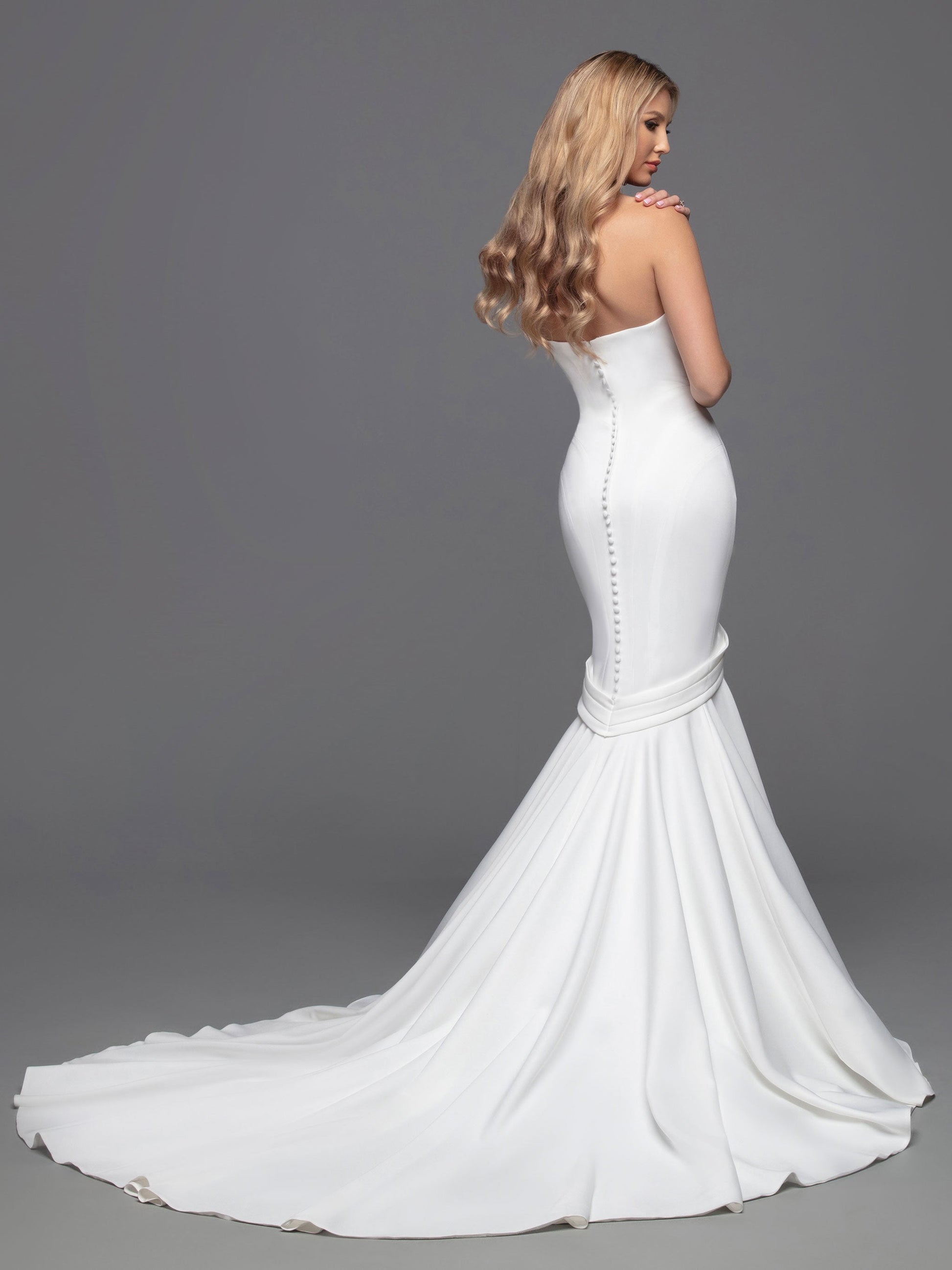 Davinci Bridal Gown 50816 Long Fitted Mermaid Wedding Dress Pointed  strapless