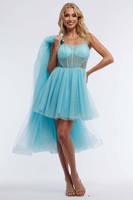 Detachable High Low Prom Dress