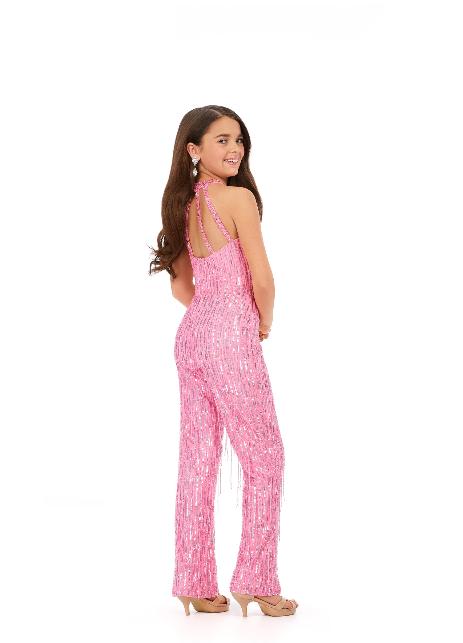 Fringe best sale jumpsuit pink