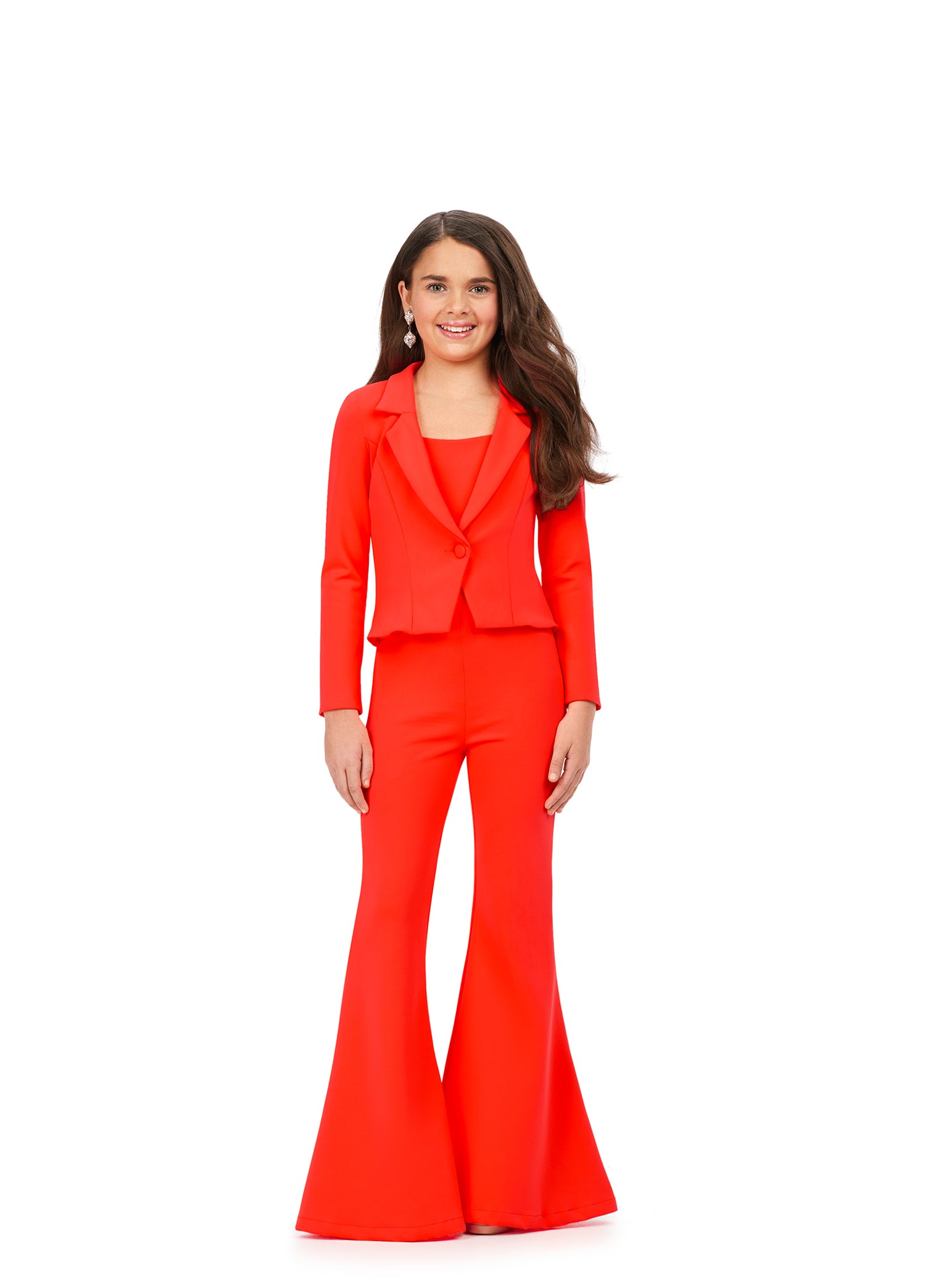 ASHLEYlauren - Scuba Two Piece Jumpsuit with Sleeves