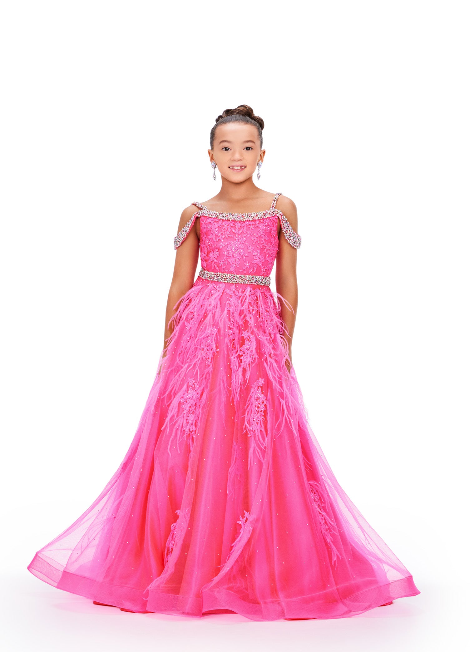 pink fuschia pink princess gown for kids