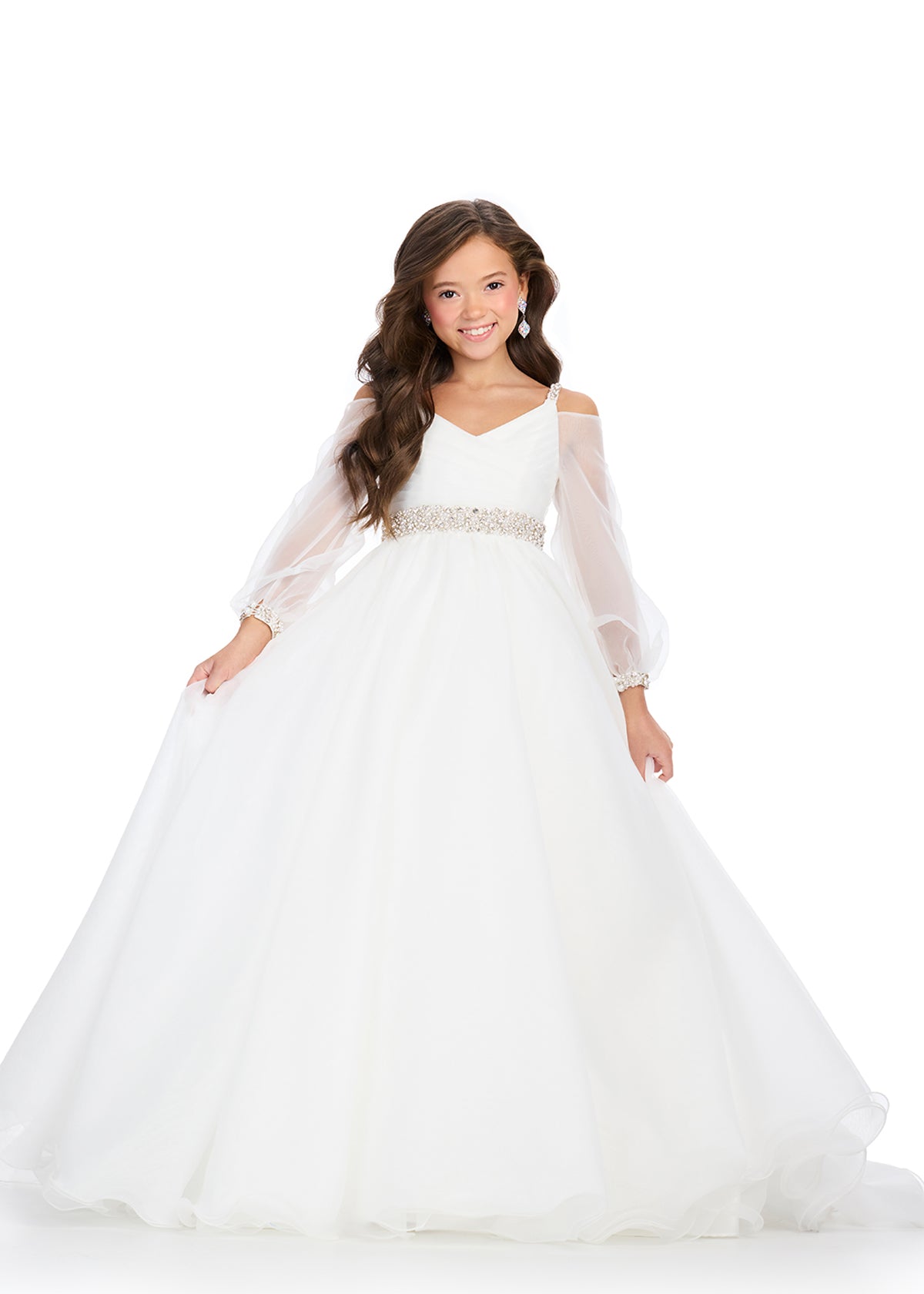 Expertly designed for pageants, formal events, and special occasions, the Ashley Lauren Girls 8273 Organza dress will make your little one feel like a true princess. Featuring a stunning long sleeve ballgown design, this dress is made from high-quality organza fabric and also features an elegant off the shoulder neckline. Give your child a look that will stand out and make them feel confident and beautiful.