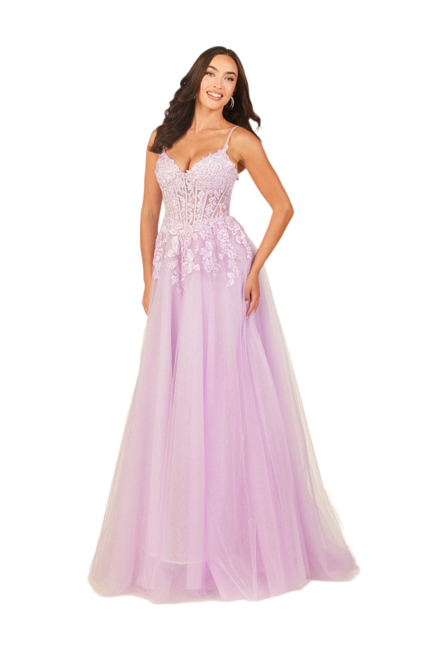 Expertly designed and constructed by Abby Paris, the 90327 Sheer Sequin Corset A Line Prom Dress Ballgown Shimmer Formal Gown is a must-have for any special occasion. Featuring a sleek A-line silhouette and sparkling sequin detailing, this dress will make you stand out in any crowd. Perfect for formal events and prom, this dress guarantees a glamorous and unforgettable look.

Sizes: 0-16

Colors: Blue, Lavender