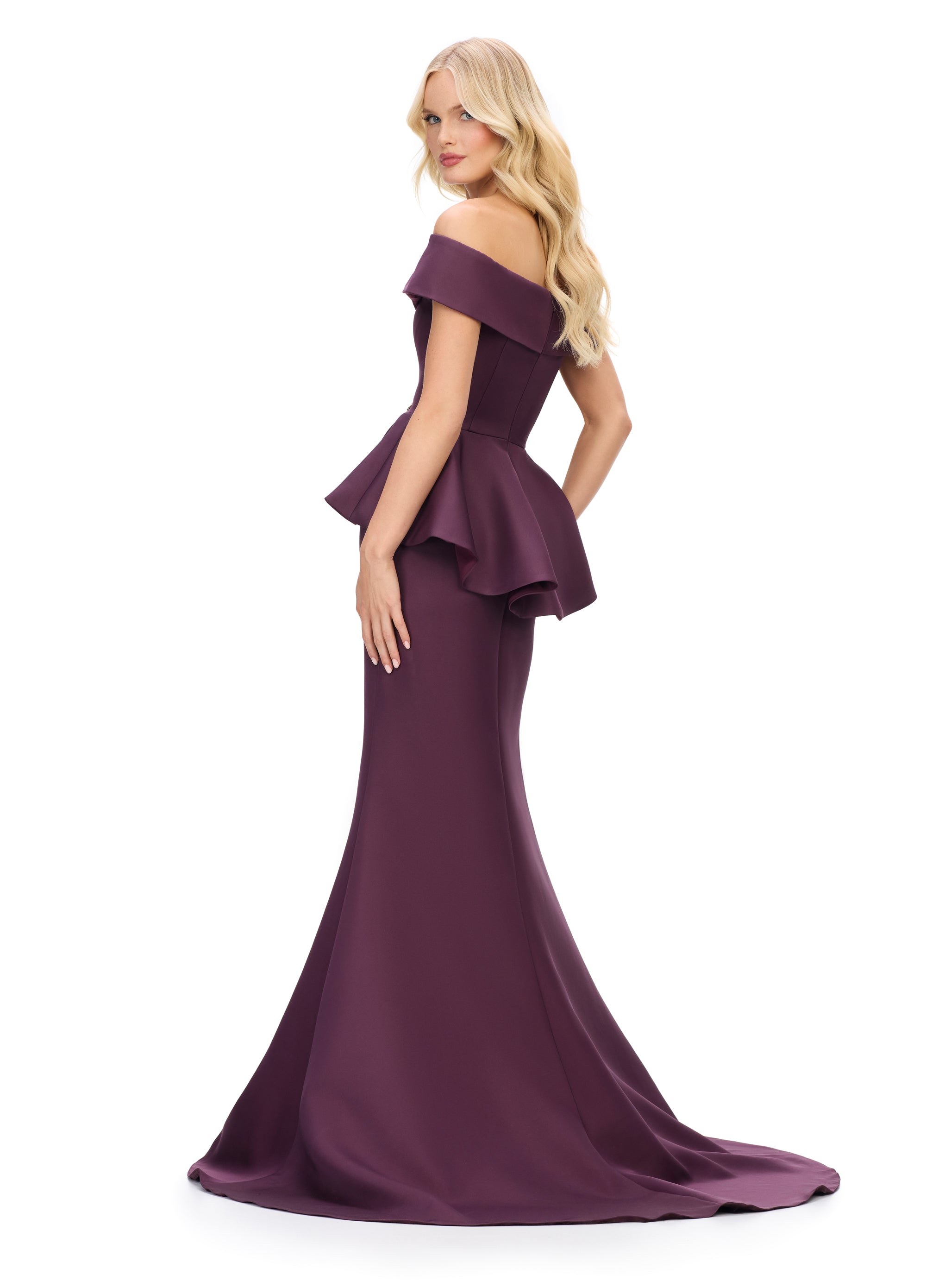 Evening gown with peplum best sale