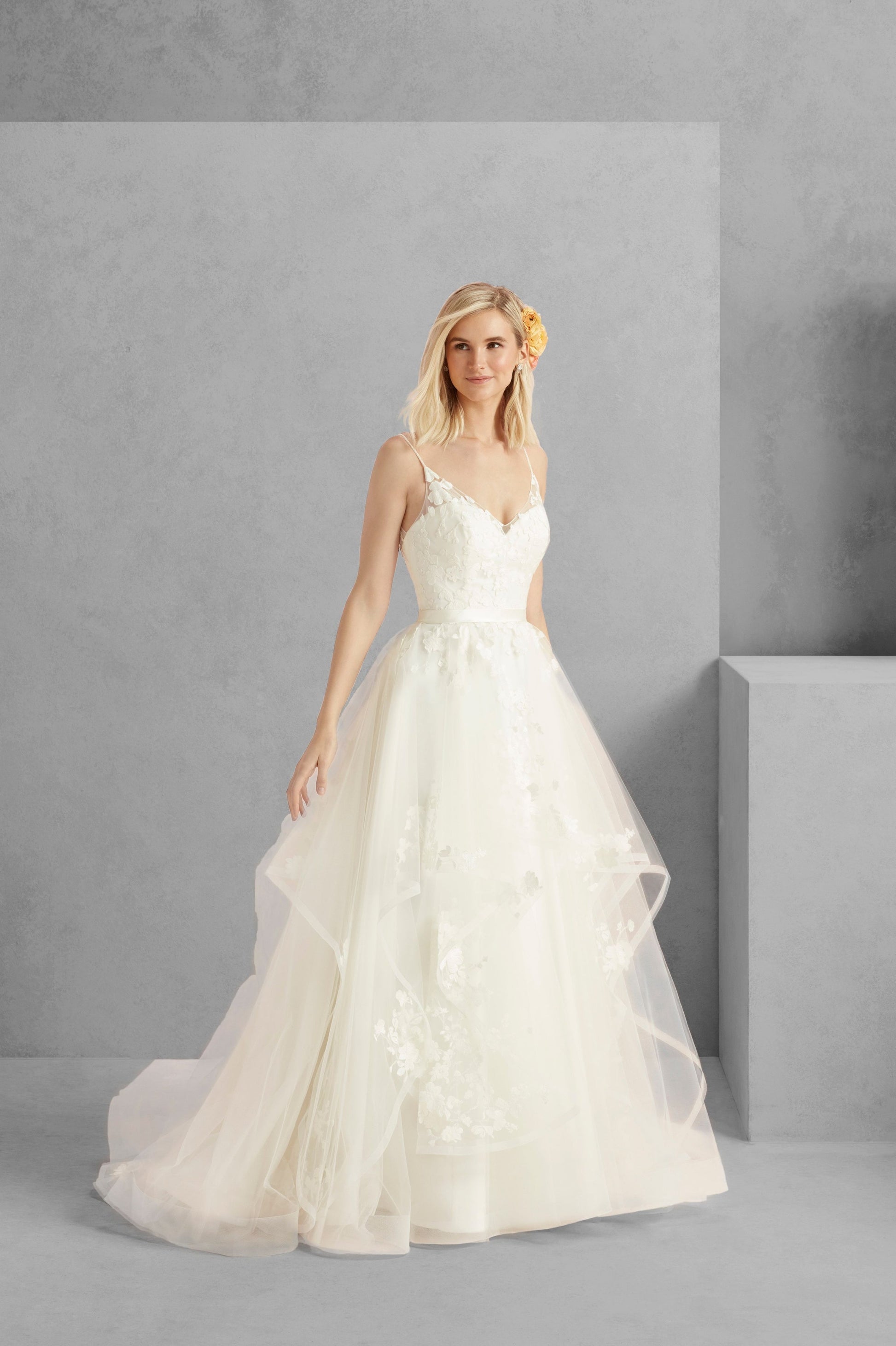 Romantic Lace Long Sleevess Princess Satin Wedding Dress – Ballbella
