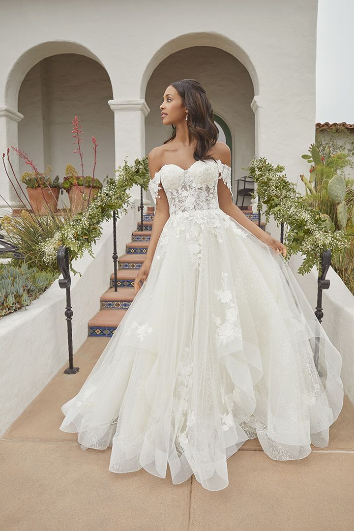 Beloved Bridal B372 Wedding Dress by Casablanca Bridal Lace Off the Shoulder Ballgown