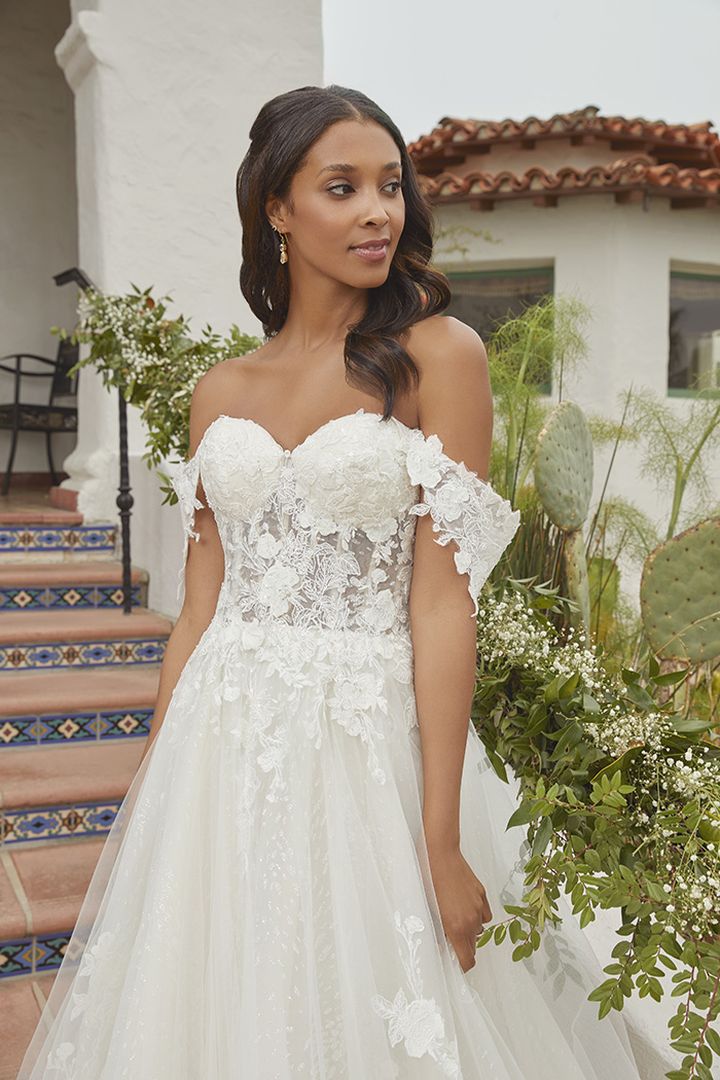 Beloved Bridal B372 Wedding Dress by Casablanca Bridal Lace Off the Shoulder Ballgown