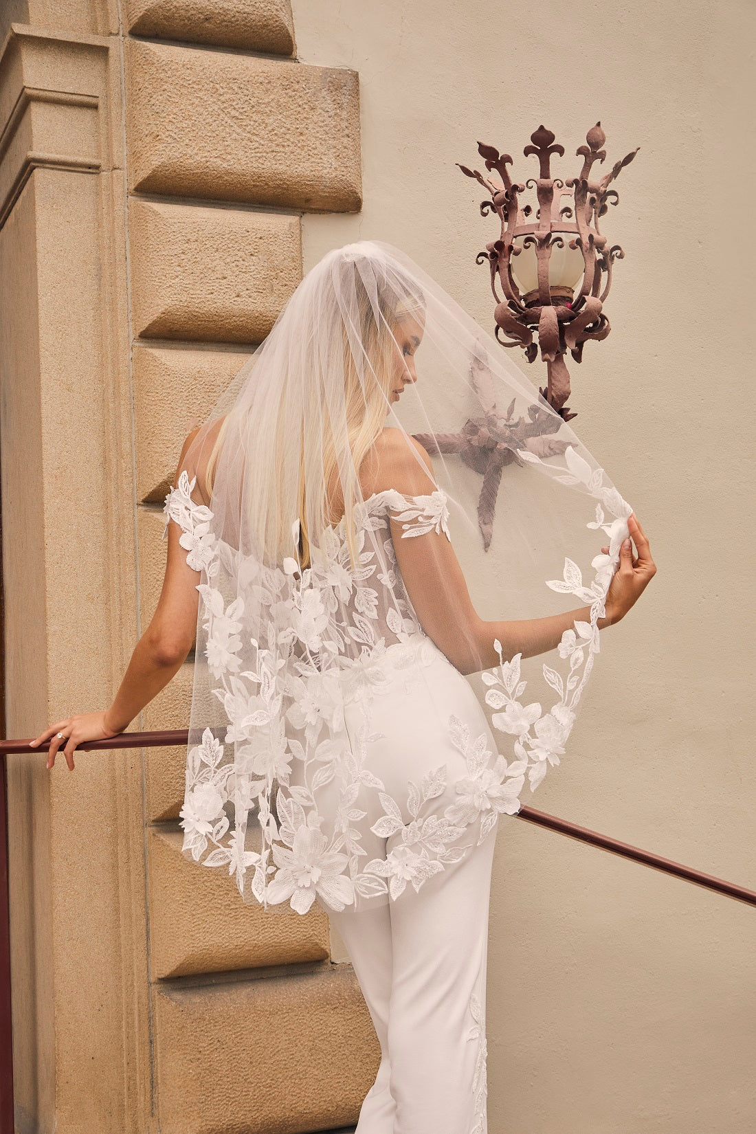 Casablanca Bridal 2541-2 Wedding Jumpsuit Ausustine 2 lace top