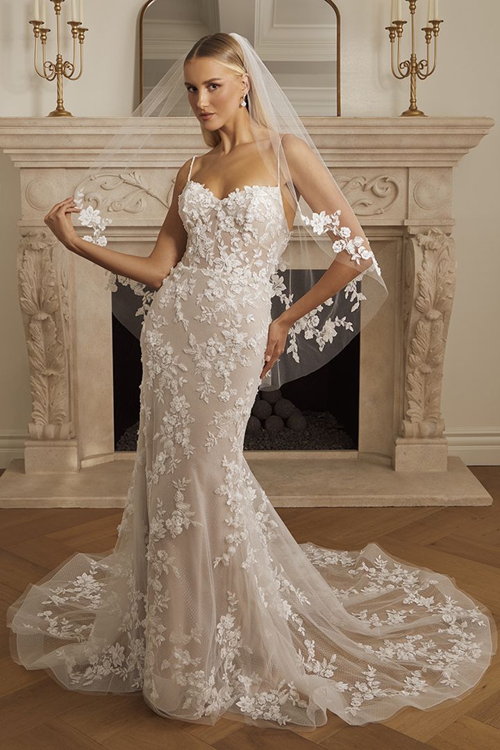 Casablanca Bridal 2573 Merideth Wedding Dress Fit and Flare Lace