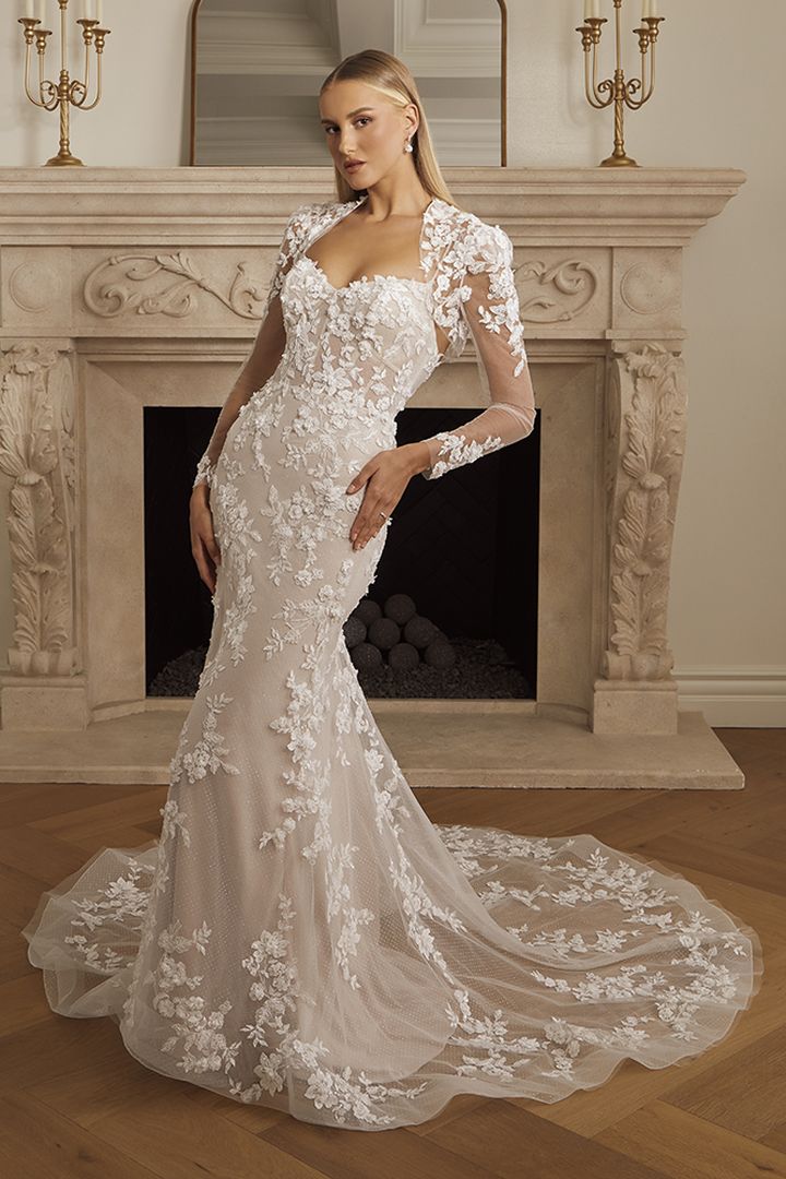 Casablanca Bridal 2573 Merideth Wedding Dress Fit and Flare Lace