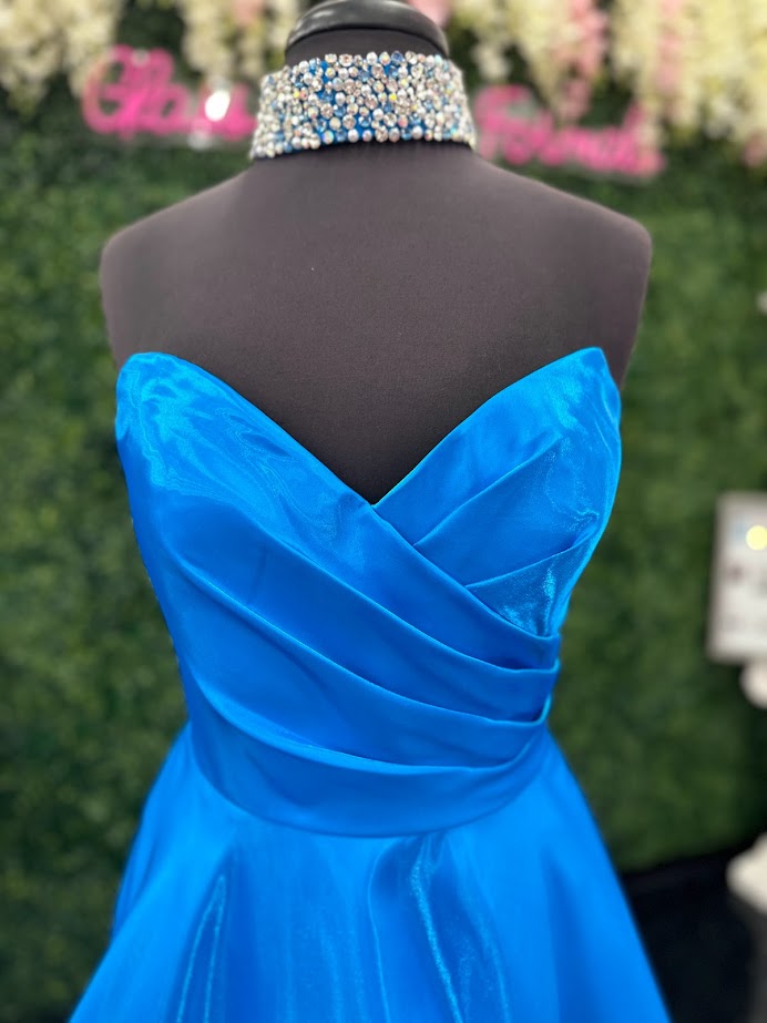 Peacock Blue Satin Dress