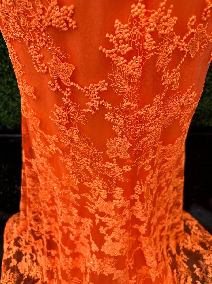 Burnt Orange Lace Dress