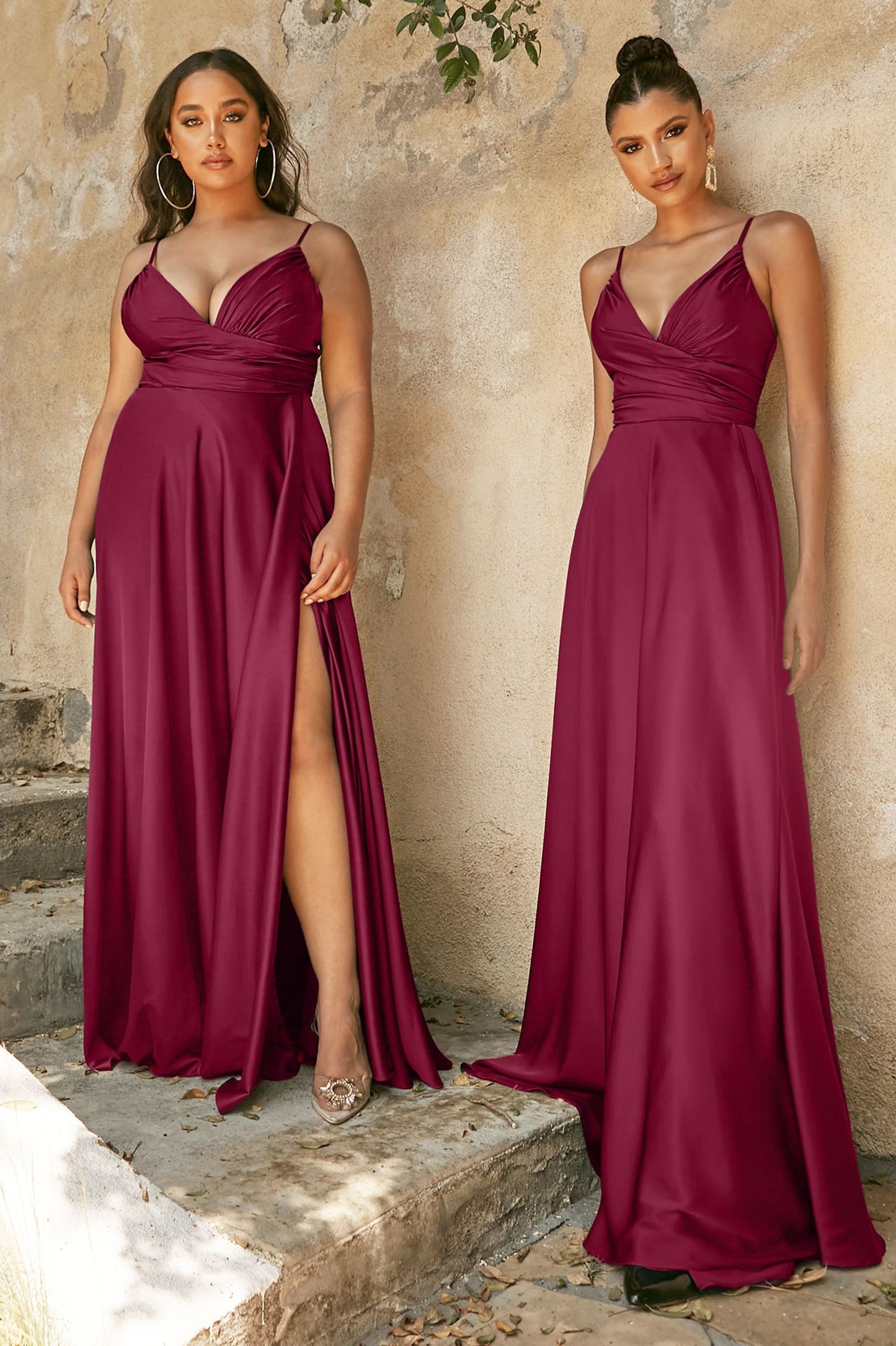 Ladivine 7485 Bridesmaids Dress Soft Satin A-Line Sweetheart Neckline Slit