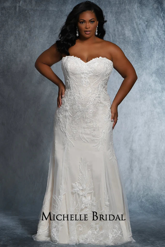 Sydney Strapless White Bridal Shower and Wedding Reception Dress