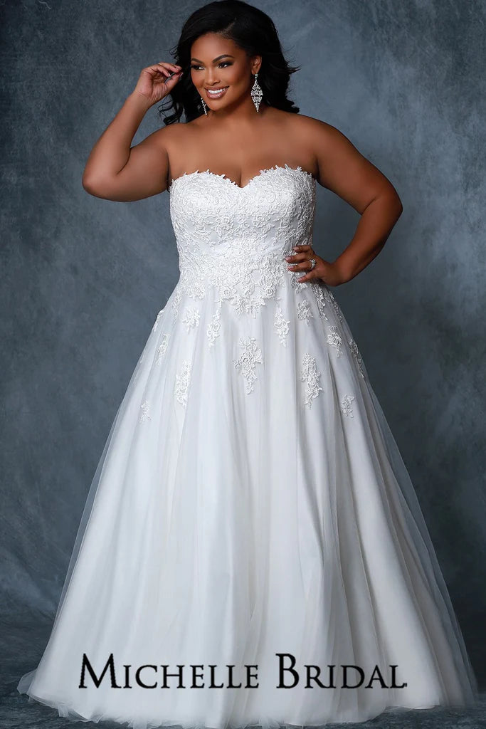 David's bridal black and white wedding dress size 14