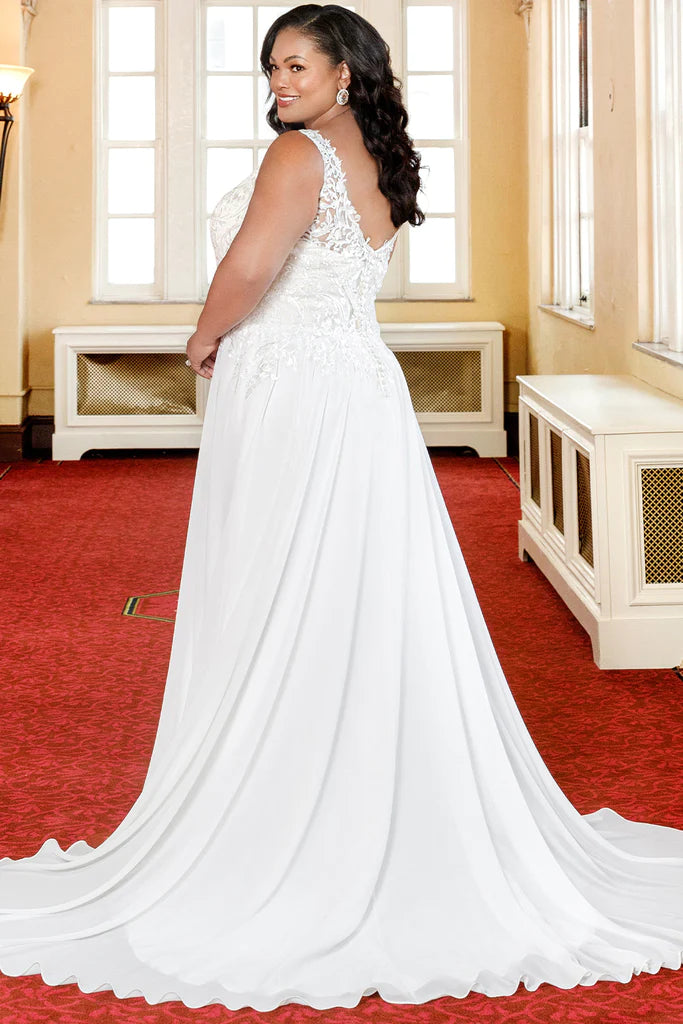 Empire Waist Chiffon Wedding Dress