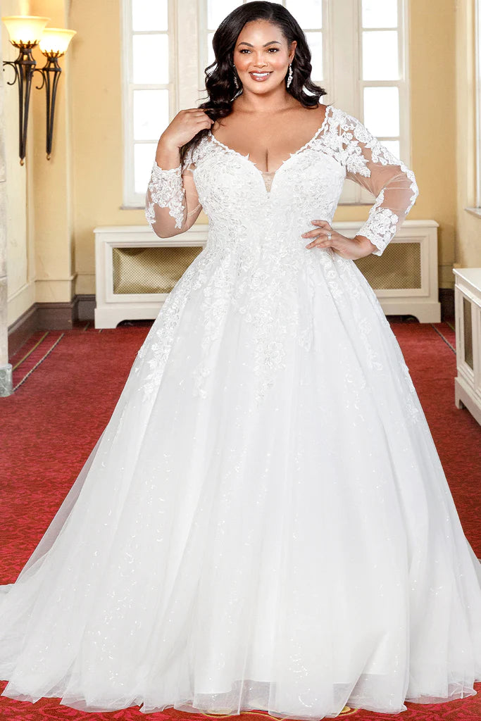 A-line Wedding Dress With Sparkle And Beaded Lace