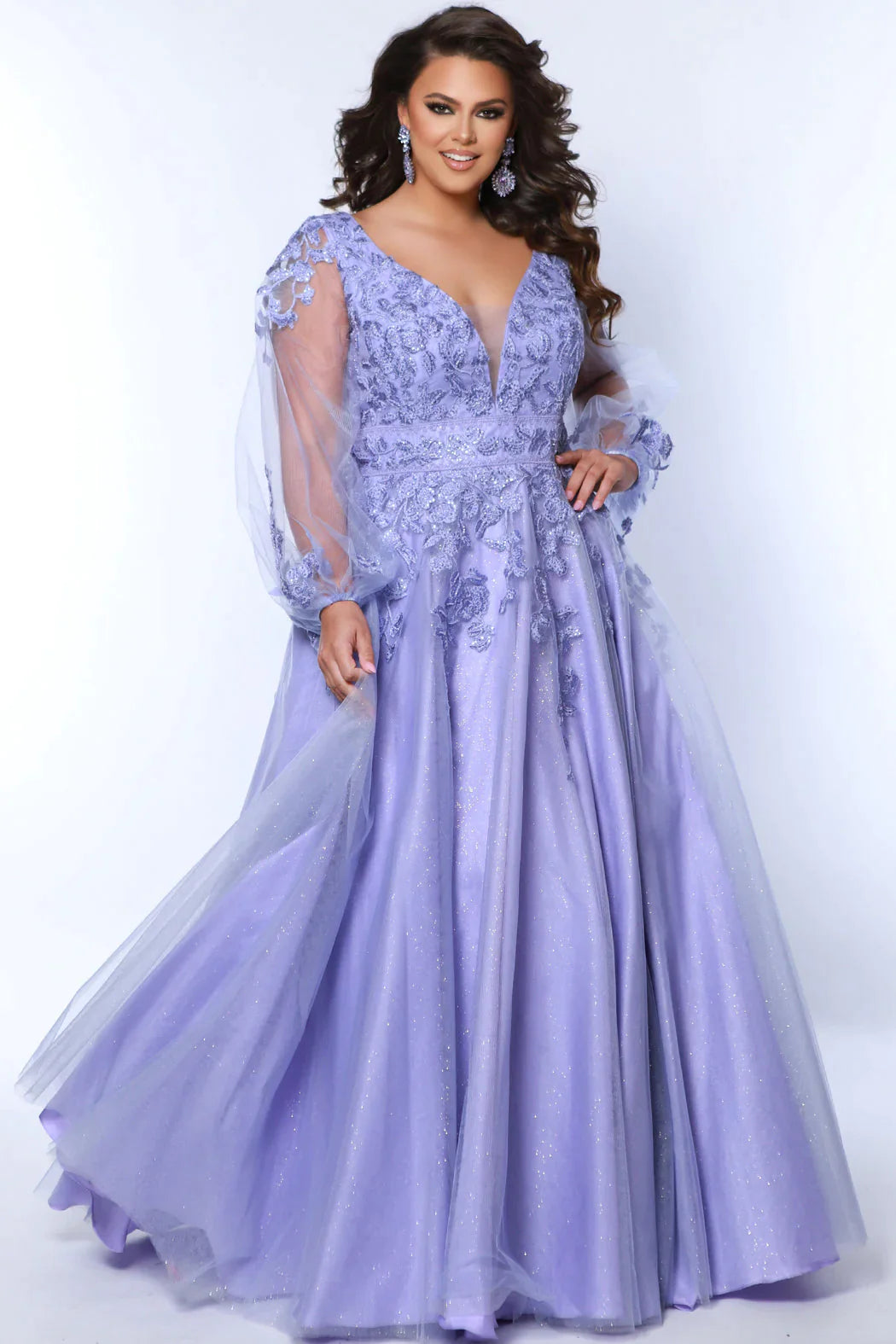 Sydneys Closet SC7373 Size 20 Capri Blue Long Prom Dress Sequin Plus S –  Glass Slipper Formals