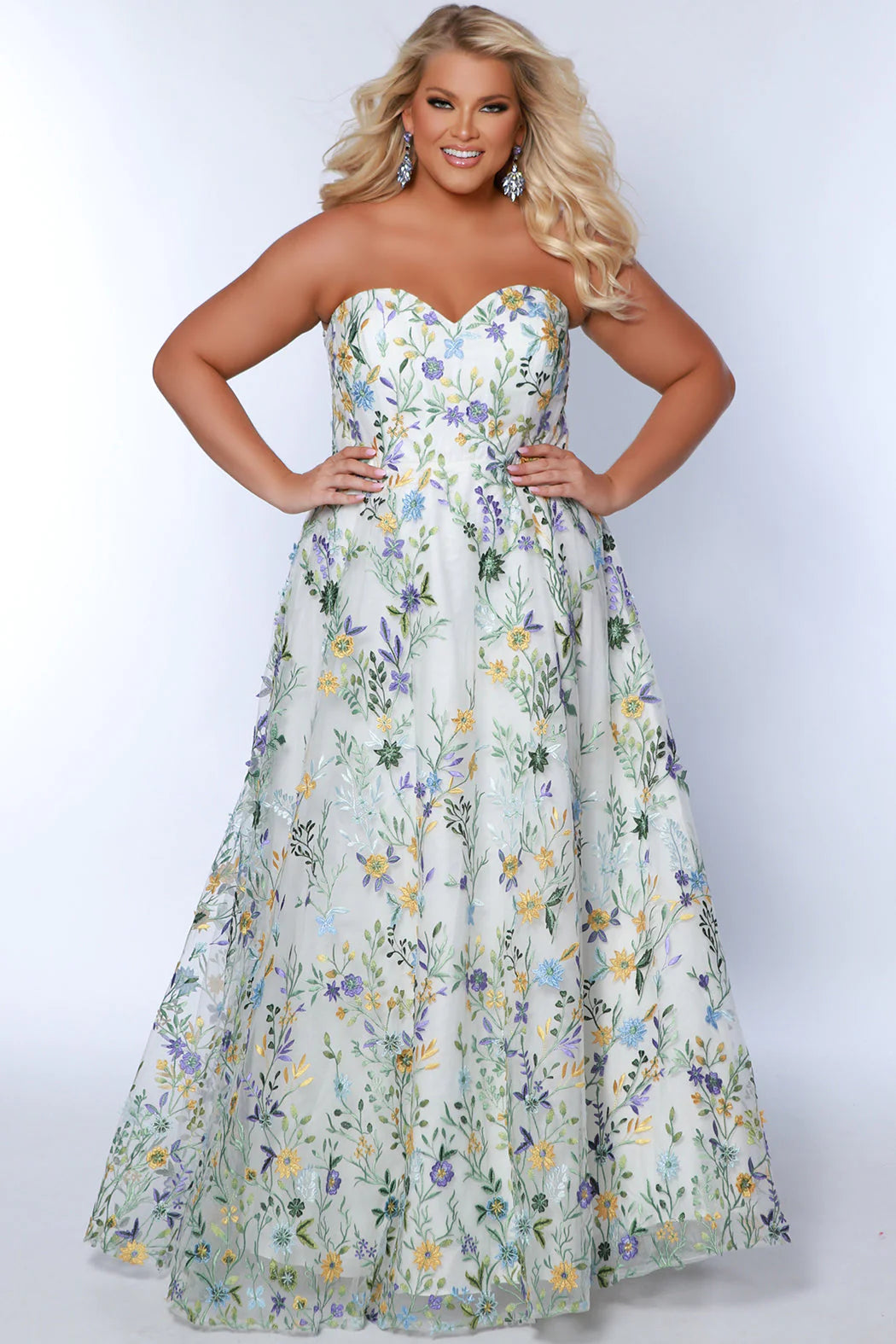 Sydneys Closet SC7381 Long Prom Dress Plus Size A-Line Sweetheart Stap –  Glass Slipper Formals