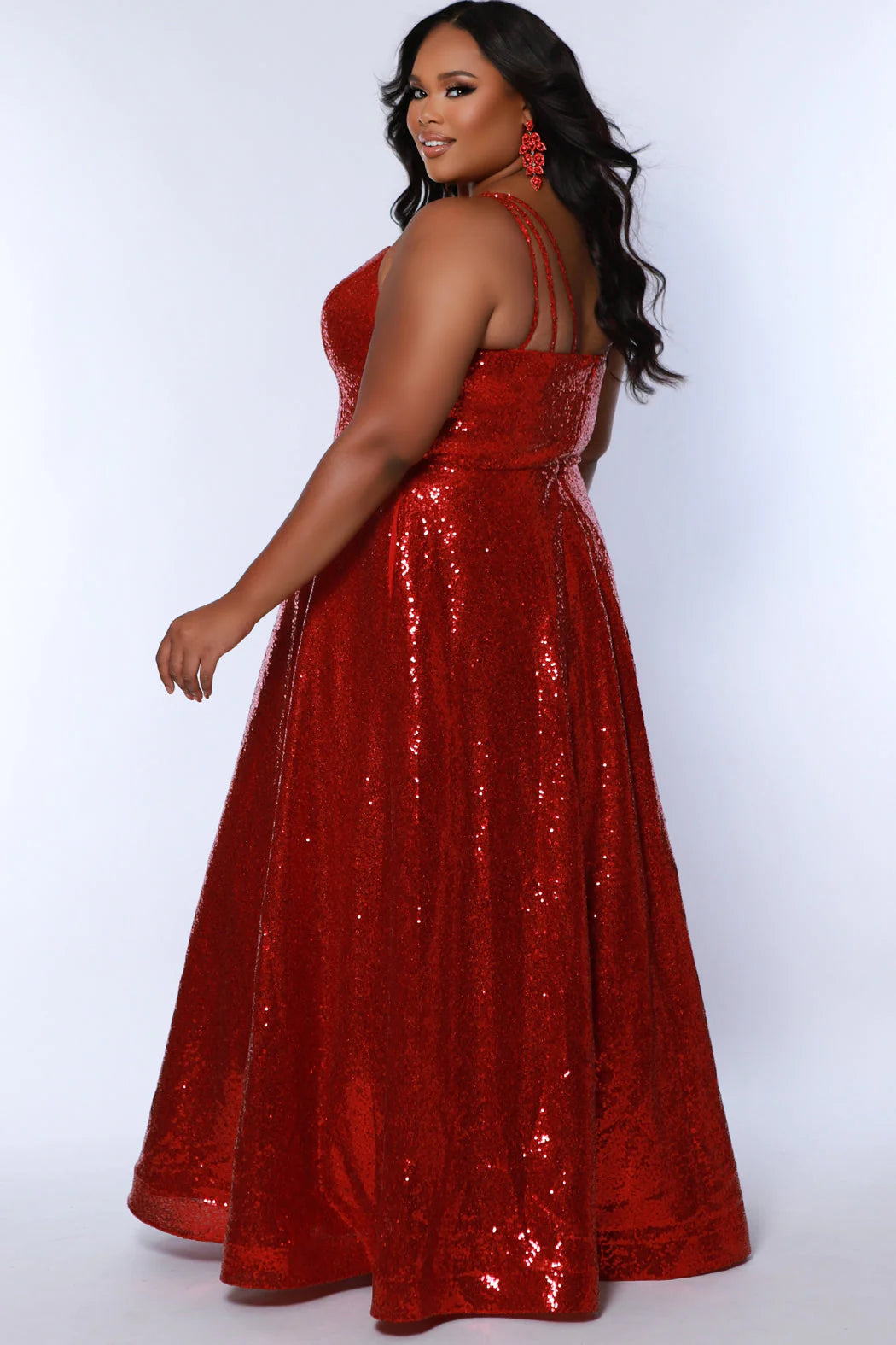 Sydney's Closet SC7387 Long Prom Dress Plus Size Sequin A-Line Scoop N –  Glass Slipper Formals