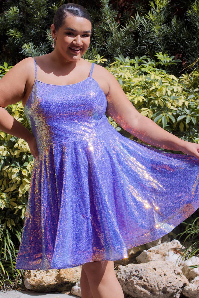 Plus size purple outlet sequin dress