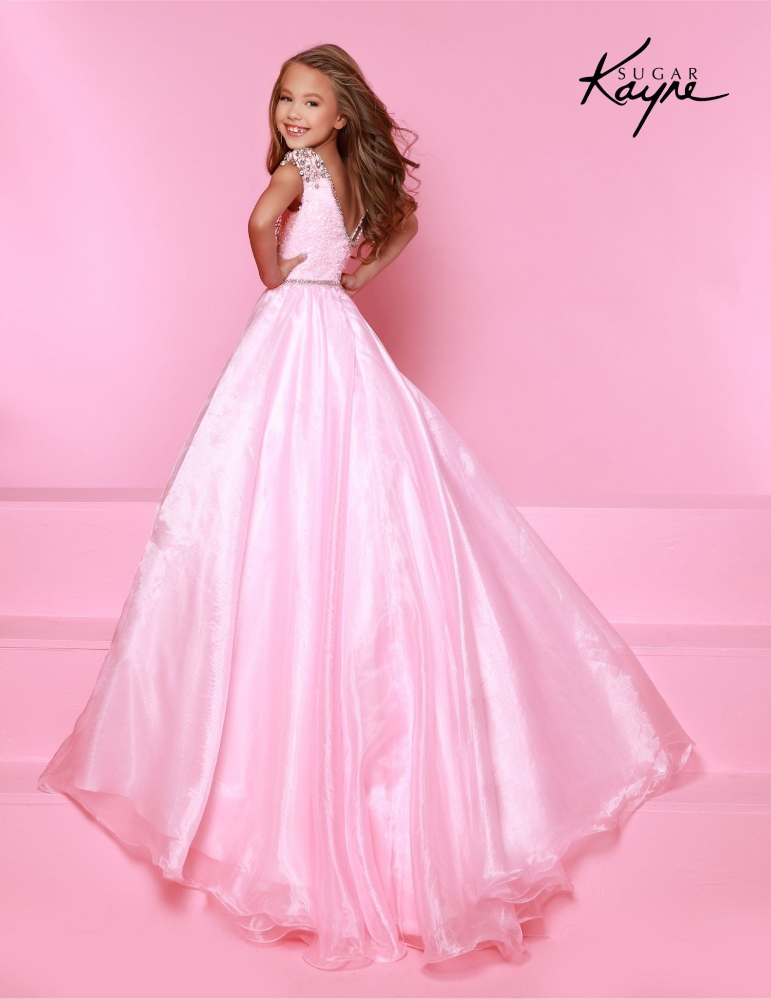 Light pink pageant dresses best sale